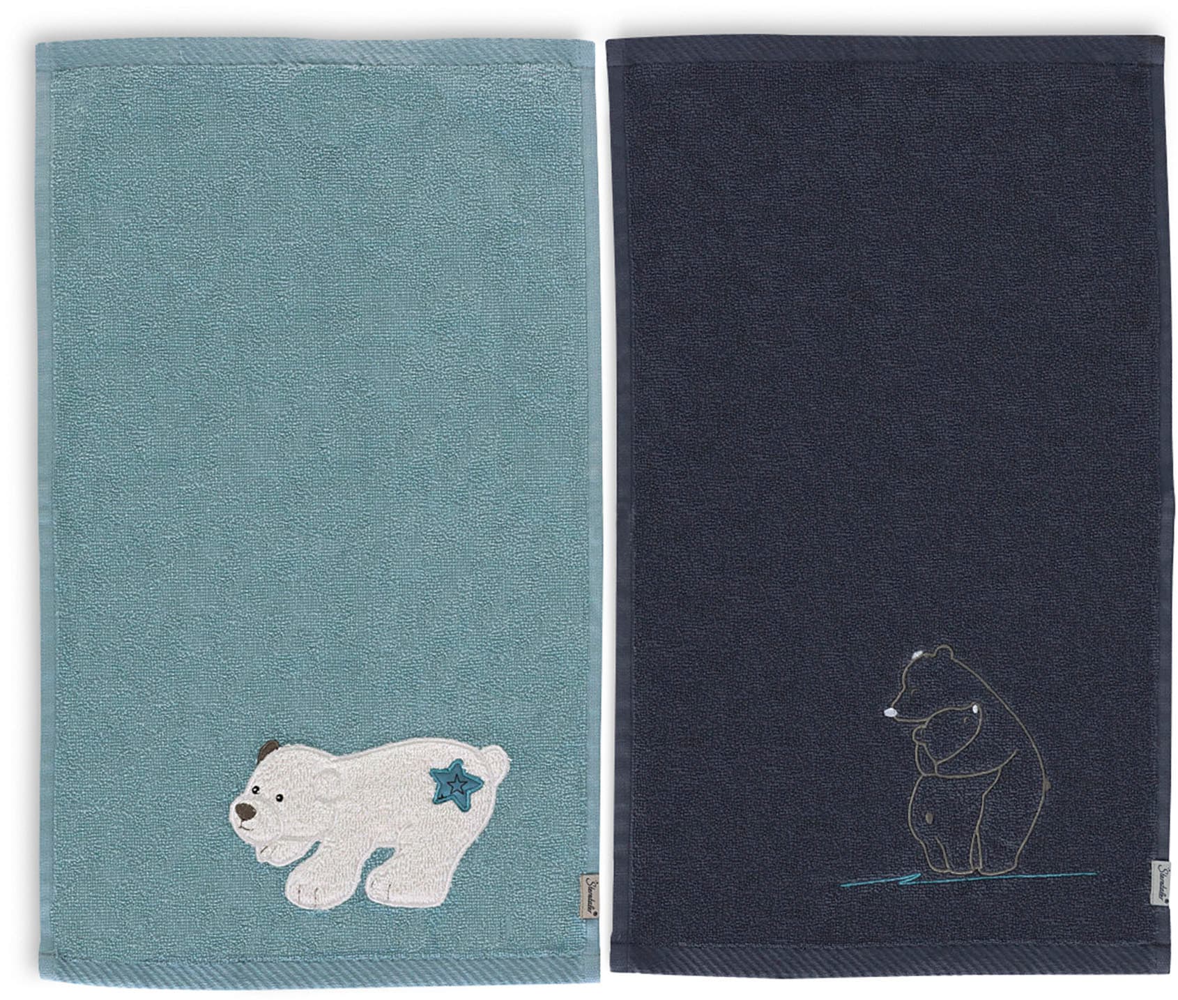Handtücher »Doppelpack Kinderhandtücher Eisbär Elia 30x50cm«, (2 St.), nachhaltig aus...