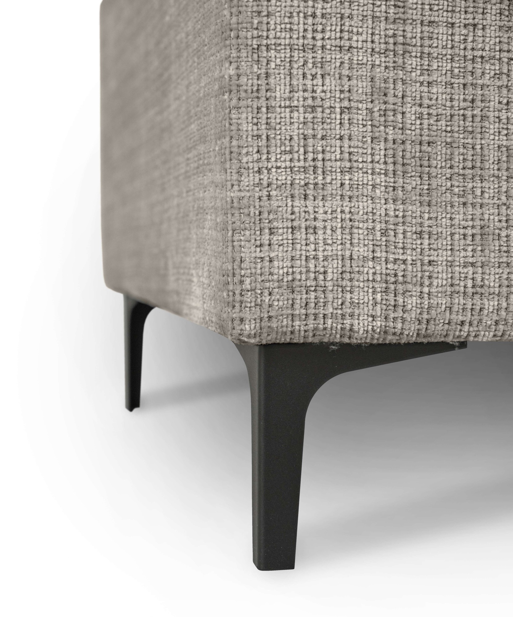 Places of Style Ecksofa »Polsterecke Oland, Struktur, Flachgewebe, Luxus-Microfaser, Boucle«, L-Form, 289 cm, Wellenunterfederung, Skandi-Design, Metallfüße