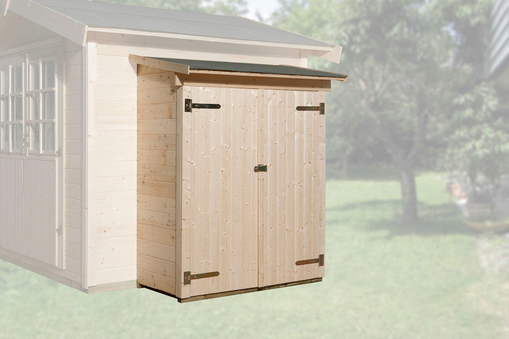 weka Garten-Geräteschrank Anbauschrank für modernes Schraubsystem, 65 x 129 cm, natur