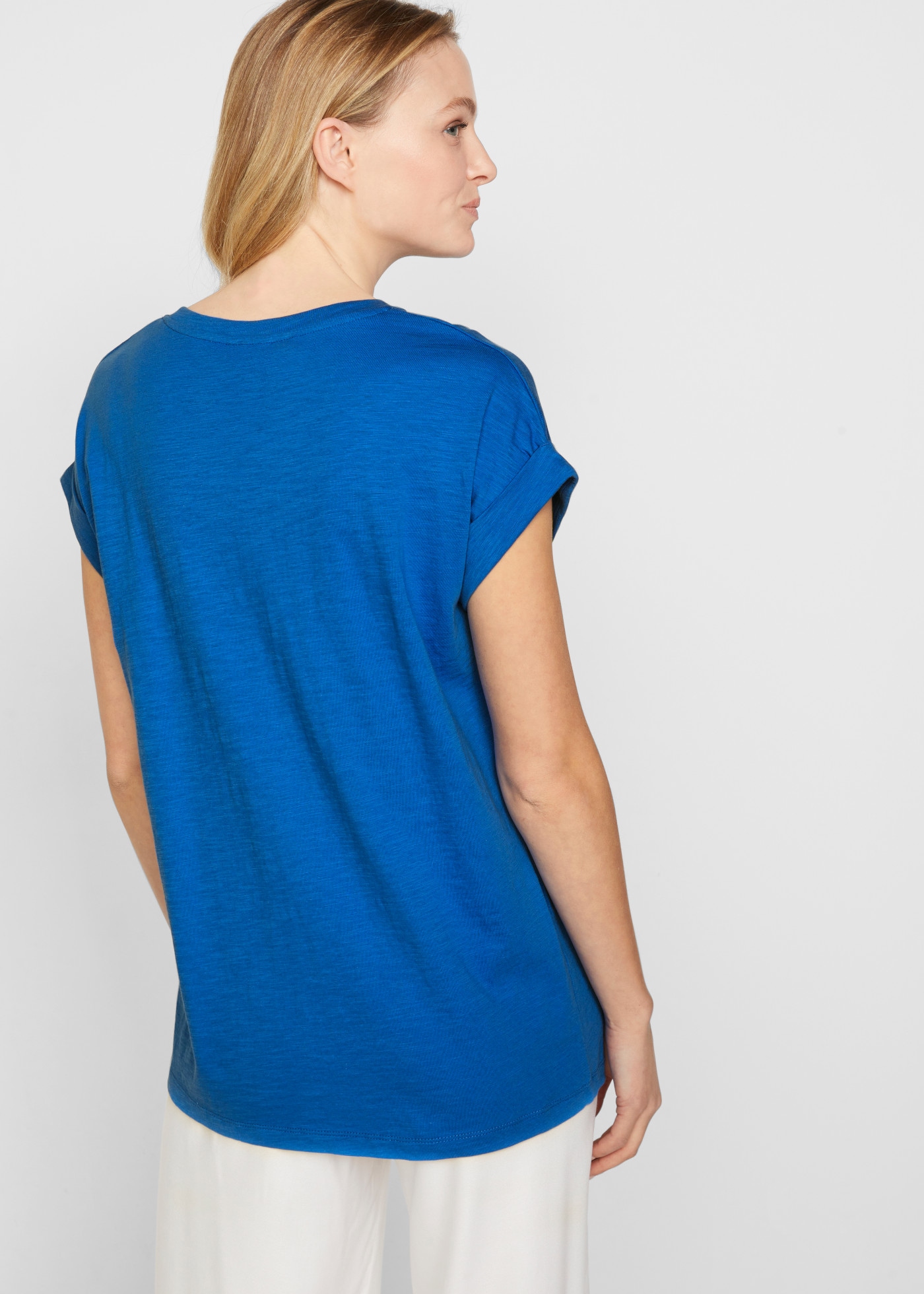 bonprix Longshirt Packung,  im praktischen 2er Pack, aus Baumwolle, lässig geschnitten, Kurzarm