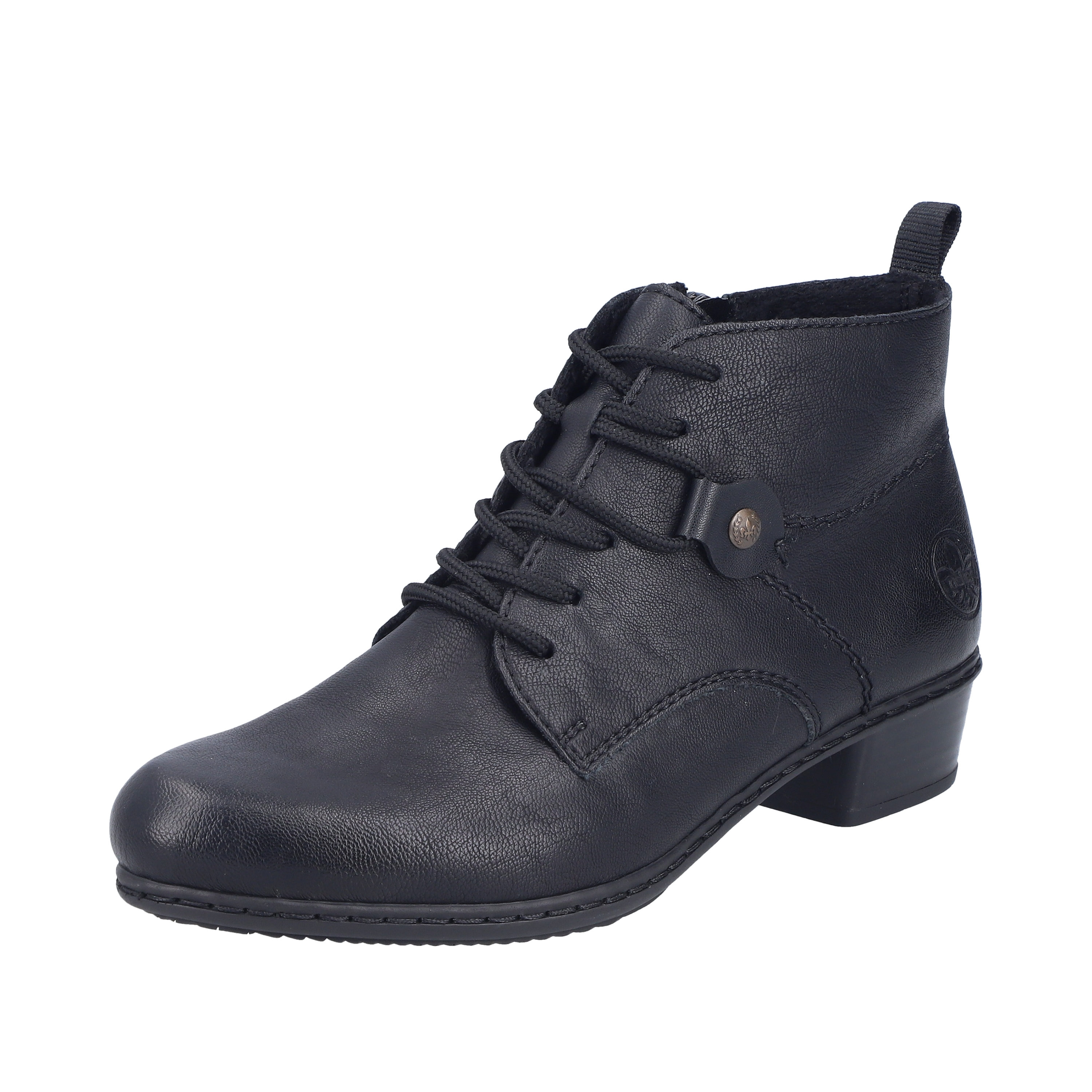 Rieker Schnürstiefelette Schnürboots, Blockabsatz, mit Logoprägung an der Ferse