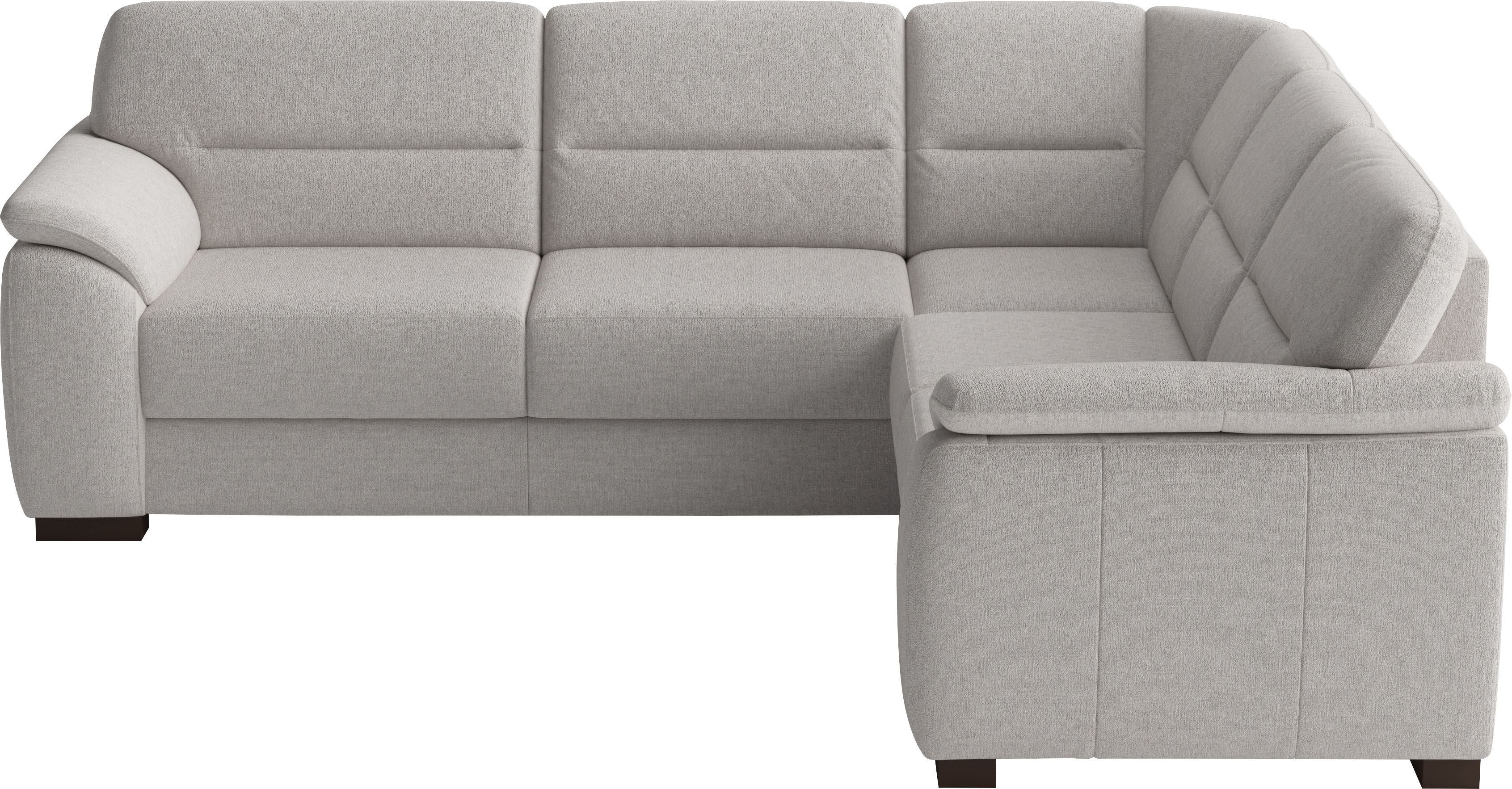 sit&more Ecksofa "Montego L-Form, B: 256 cm, große Stoffauswahl, Komfortsitzhöhe 46 cm" mit Schlaffunktion und Schubkasten mit Stauraum