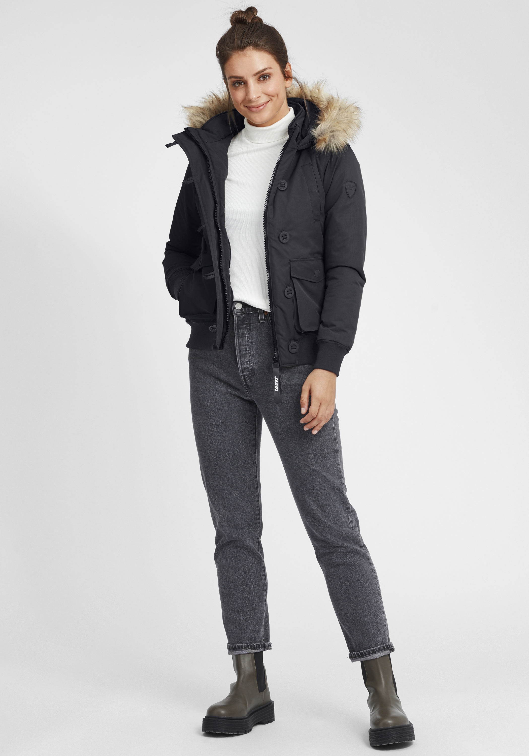 OXMO Winterjacke "Winterjacke OXAcila", mit Kapuze günstig online kaufen