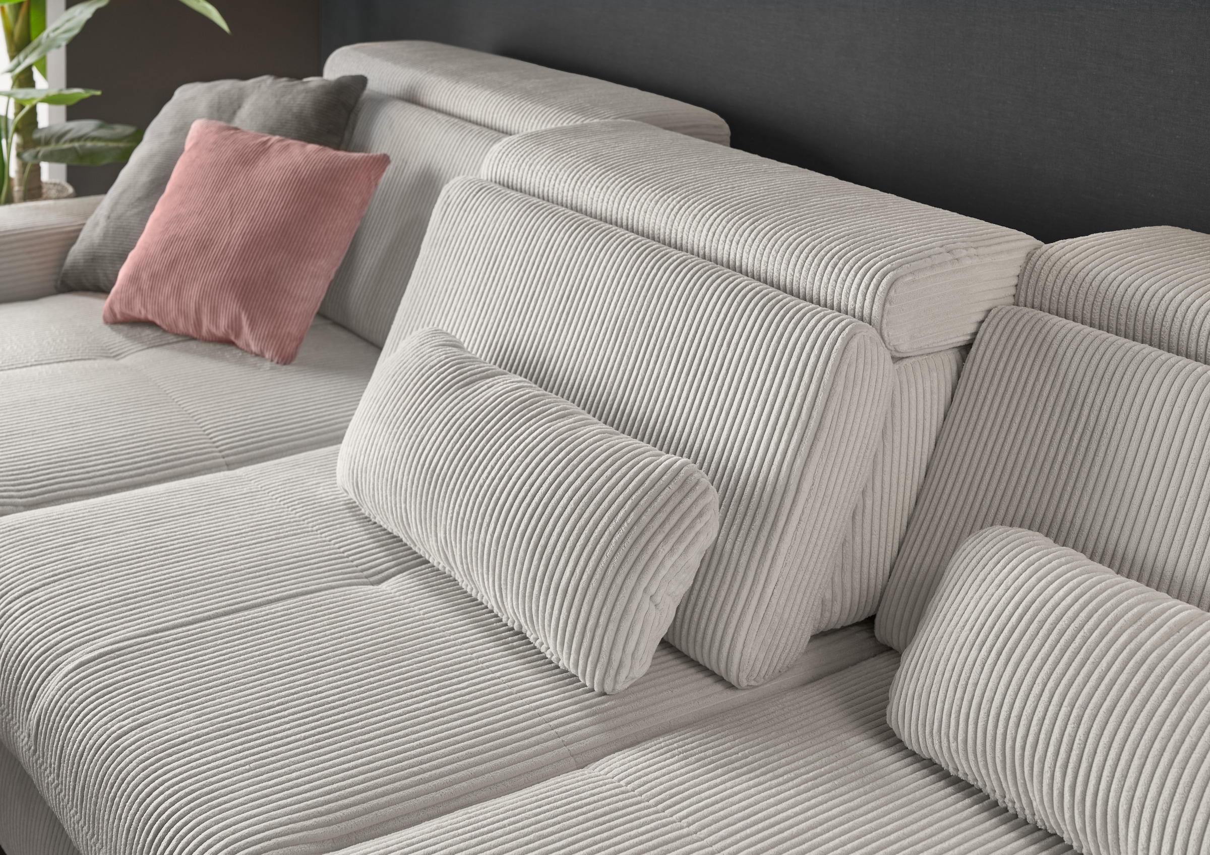 set one by Musterring Ecksofa »SO 3400«, mit Canape und verschiedenen Funktionen, Kaltschaum, B307 x T195 cm