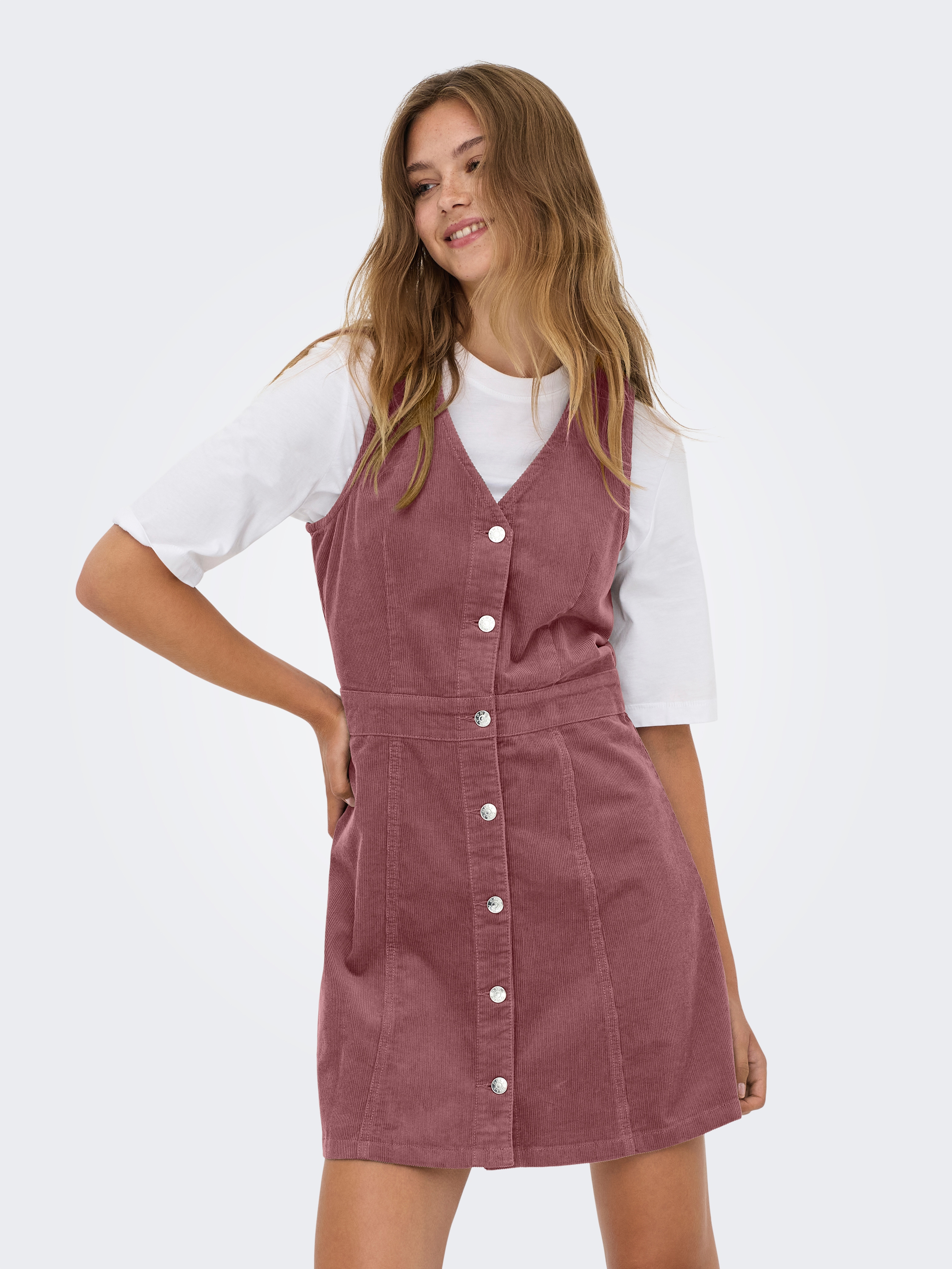 ONLY "ONLMOXIE S/L BUT CORD DRESS CC PNT" Baumwolle, regular fit