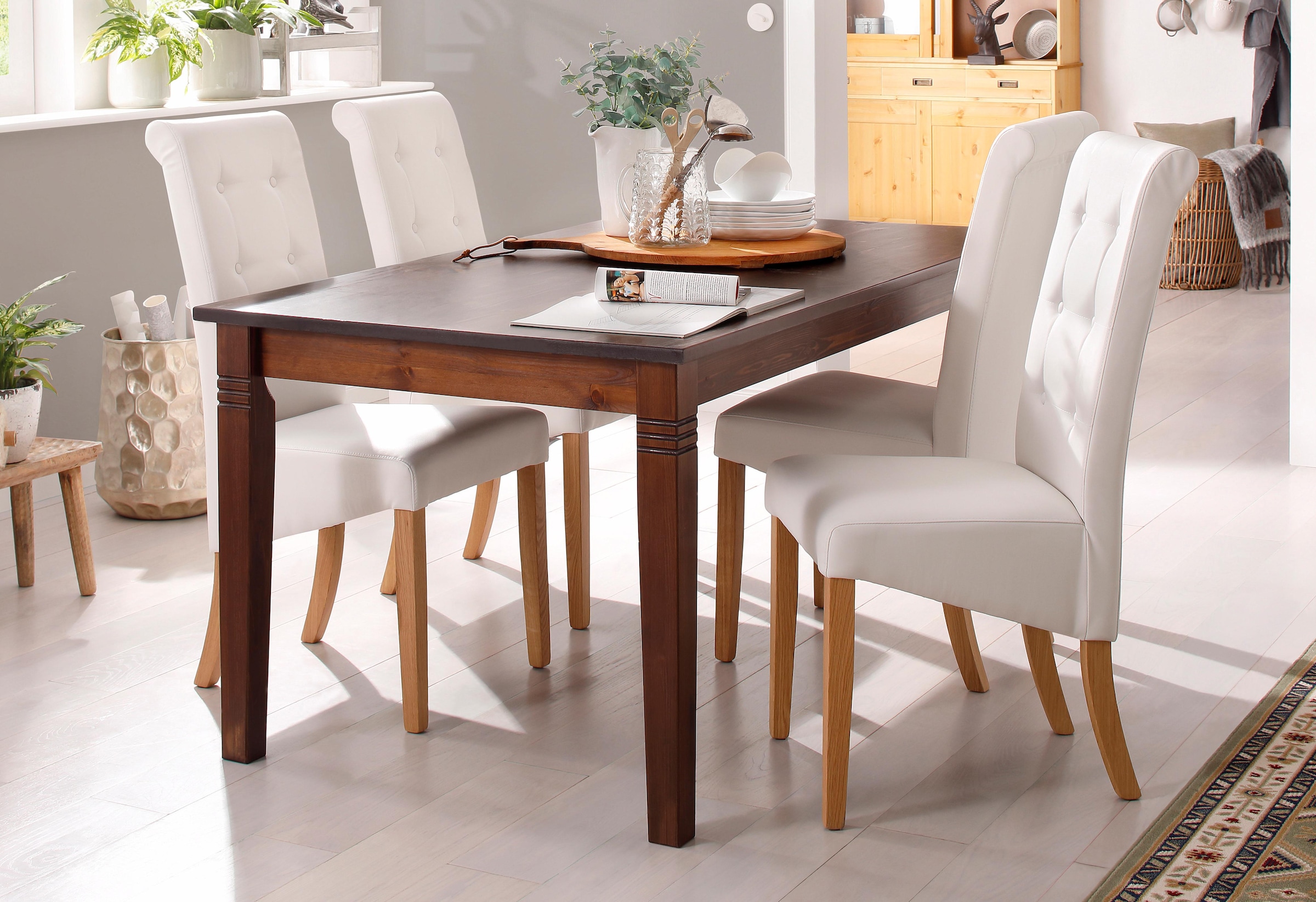 Home affaire Esstisch "Danuta" wahlweise mit Schublade, aus massiver Kiefer günstig online kaufen