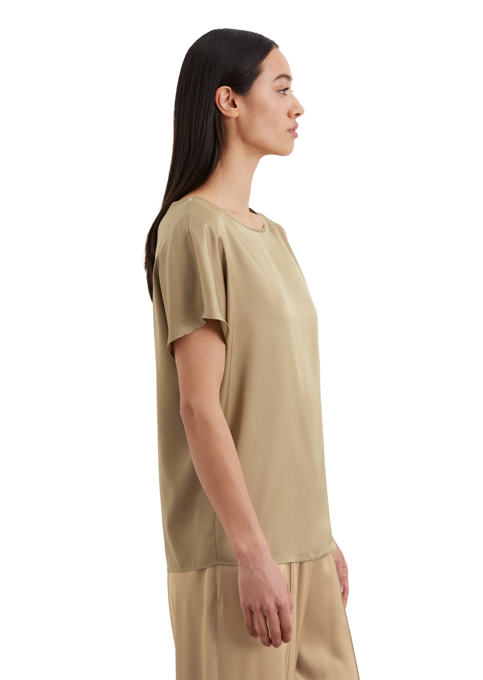 Marc OPolo Kurzarmbluse "aus Viskose-Satin-Stretch" günstig online kaufen