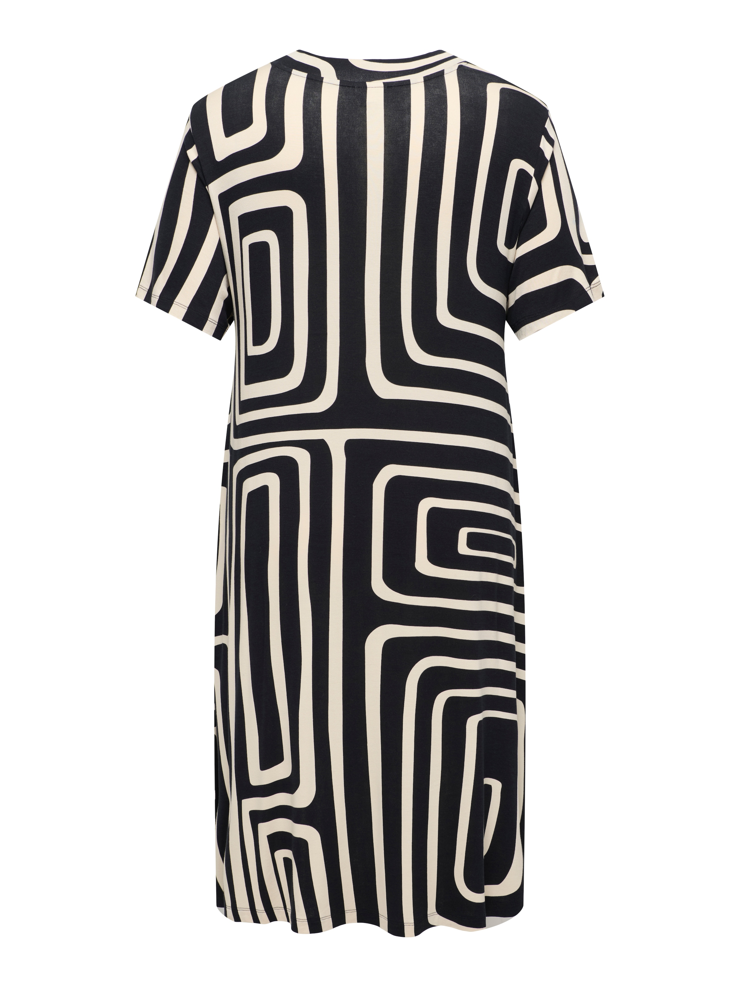 ONLY CARMAKOMA Shirtkleid »CARFYRLA LIFE S/S V-NCK BLK AOP DRE NOOS« Sommerkleid, weich fließende Jersey Qualität