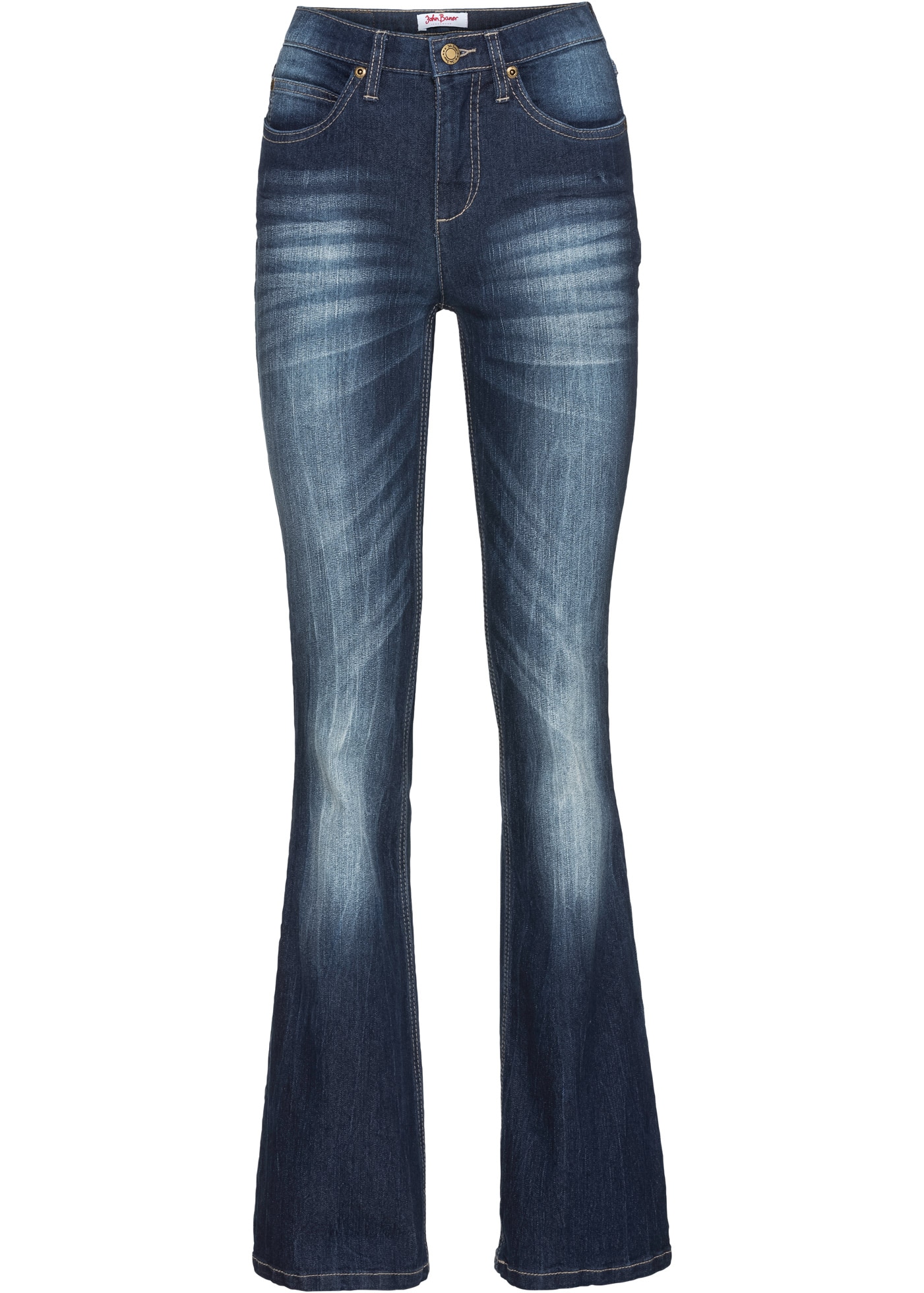 bonprix Bootcut-Jeans im Five-Pocket Style und mit leichtem used Effekt