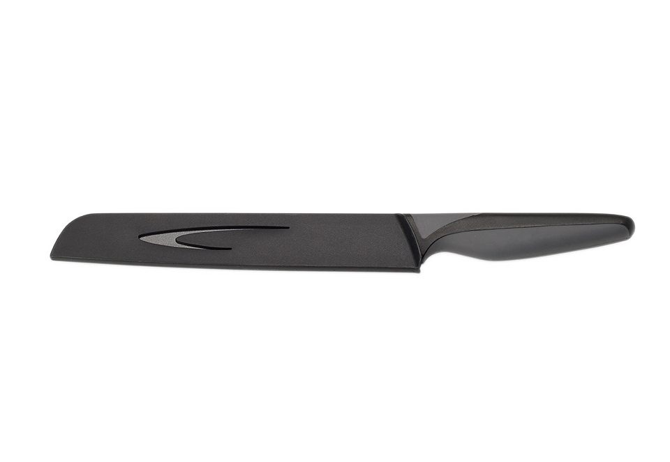 ECHTWERK Brotmesser "BlackSteel" Küchenmesser, Edelstahl, hohe Schneidfestigkeit, Klingenlänge 20 cm