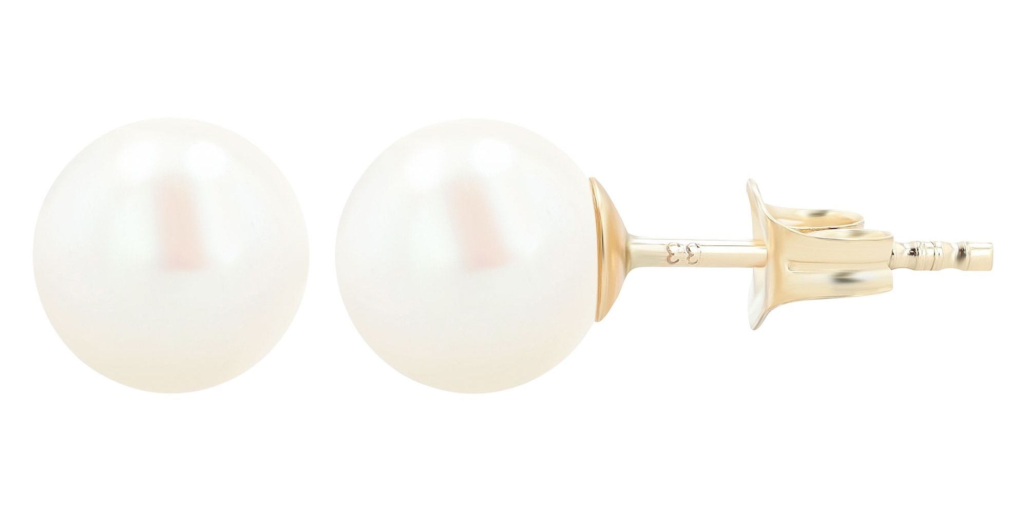 Adelia´s Paar Ohrhänger "Ohrringe – Ohrstecker aus 333 Gold mit Perle" Ideal als Geschenk – dezent und elegant