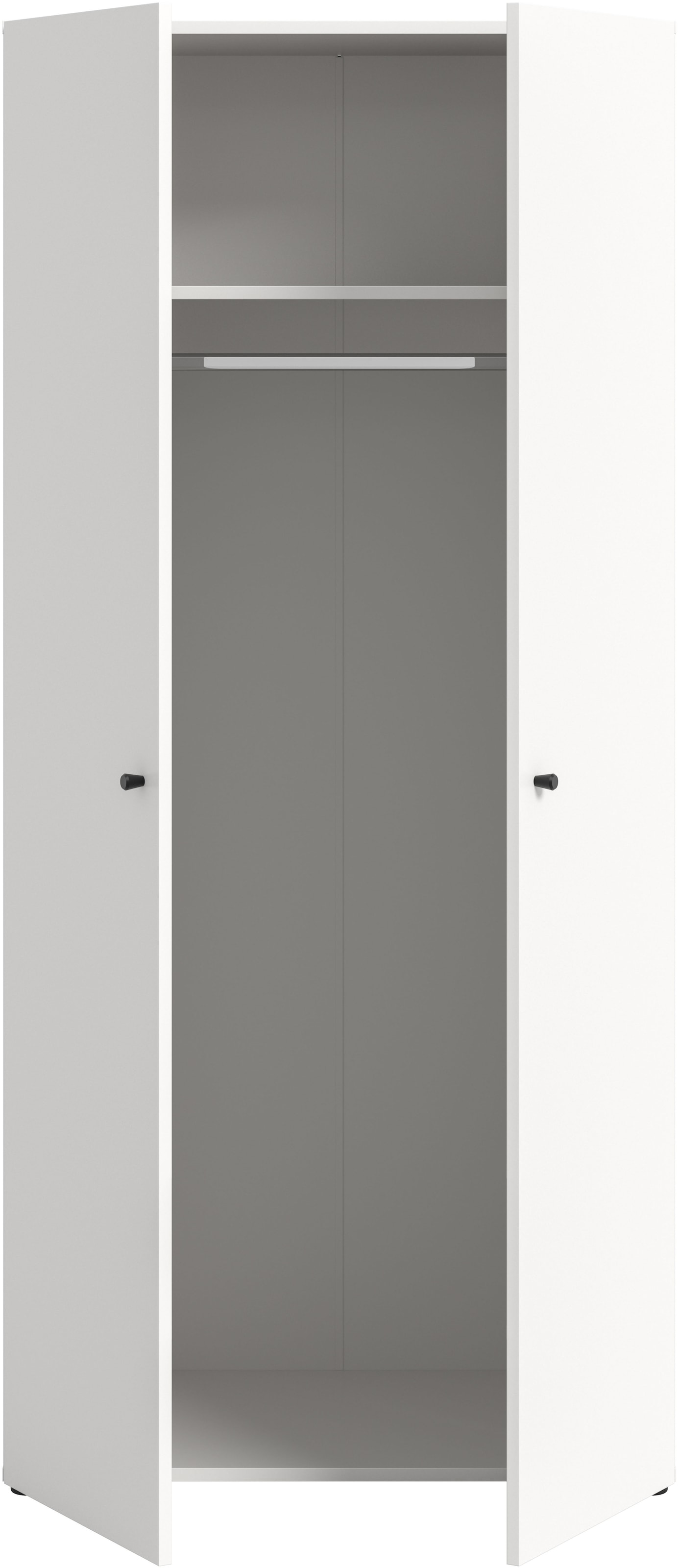 Home affaire Kleiderschrank »BILLINGS, TOPSELLER!, Schlafzimmerschrank, Schrank, Garderobenschrank«, (OTTO BESTSELLER, Garderobe & Schlafzimmer), Breite 80cm, weiß, 2-türig, inkl. 1 Kleiderstange und 1 Ablageboden