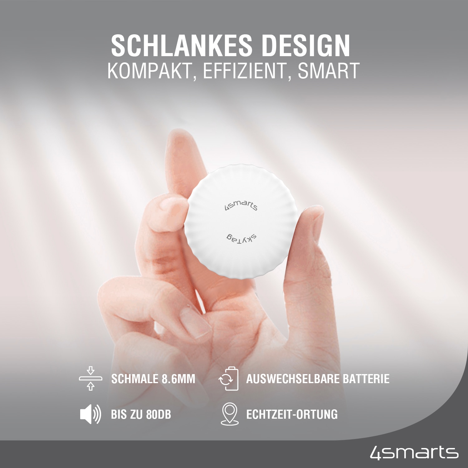 4smarts GPS-Tracker »Standort-Finder SkyTag Slim 2er Set«, (2 St.), Multi-Pack AirTag Alternative Wo ist? Find My Mfi-zertifiziert