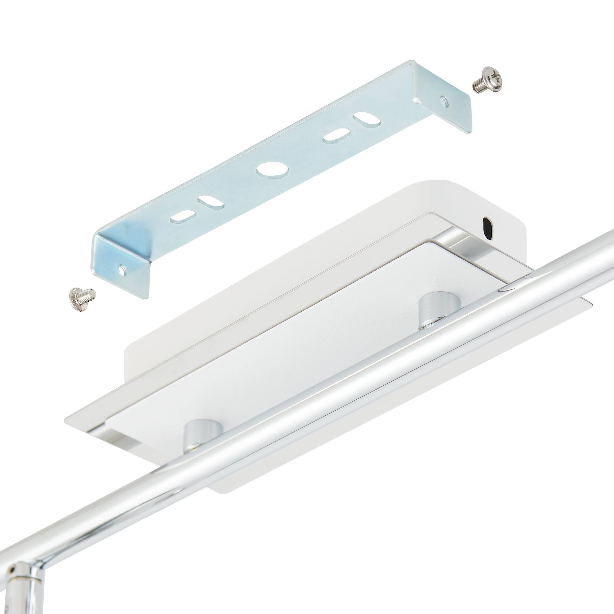 EGLO Deckenleuchte »Davida Deckenlampe, Deckenspot aus Metall, Wohnzimmerlampe, GU10« GU10 1 Stk. Spot - L39 x B7 cm - chrom, weiß - 2X4,6W inkl.