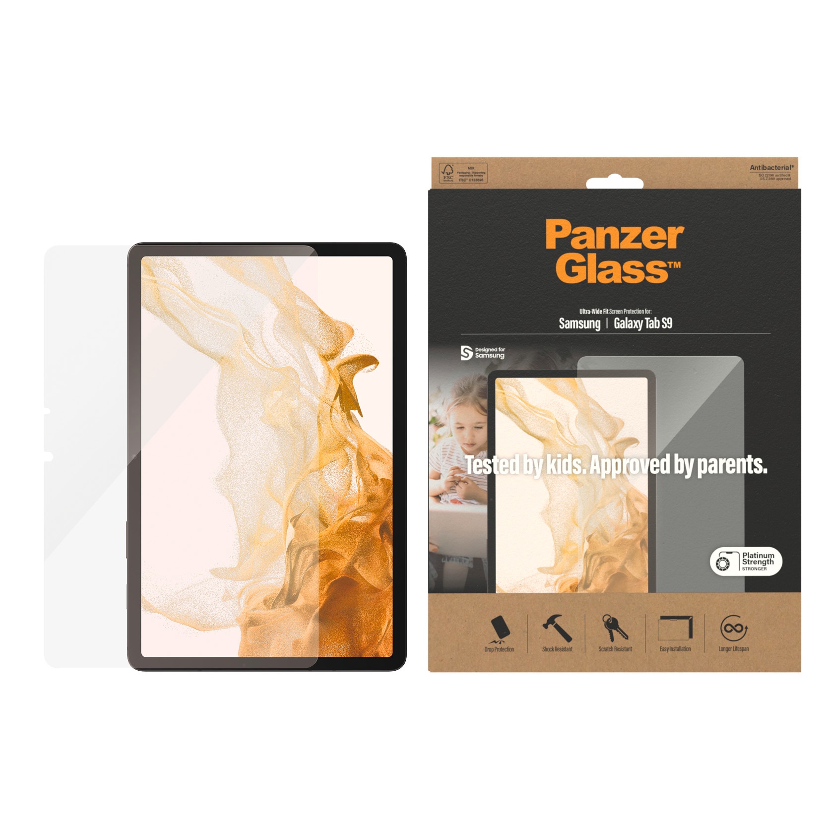 PanzerGlass Displayschutzglas »Screen Protector Glass«, für Samsung Galaxy Tab S9, Ultra Wide Fit