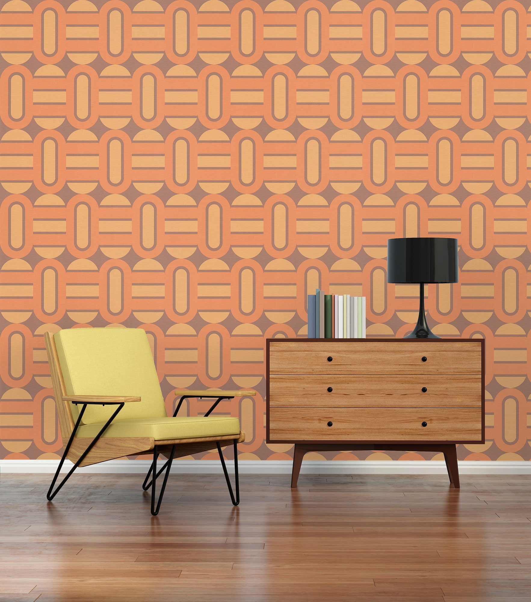 A.S. Création Vliestapete "Retro Chic Grafik-Tapete Mustertapete Retro 3D" Matt Strukturiert Vintage Vliestapete Für Schlafzimmer Küche Wohnzimmer