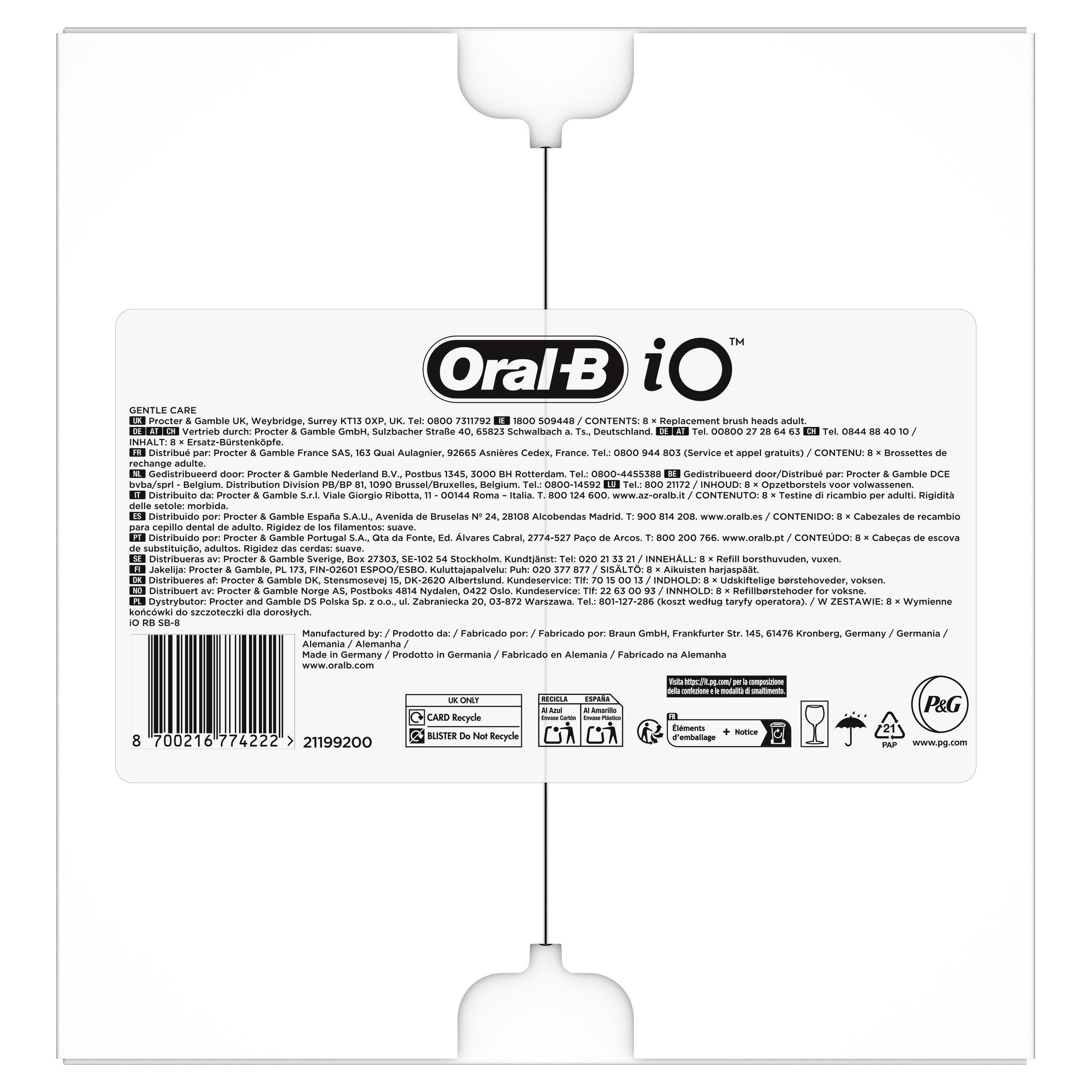 Oral-B Aufsteckbürsten »Oral-B iO Sanfte Reinigung«, fortschrittliche Plaque-Entfernung, für empfindliches Zahnfleisch