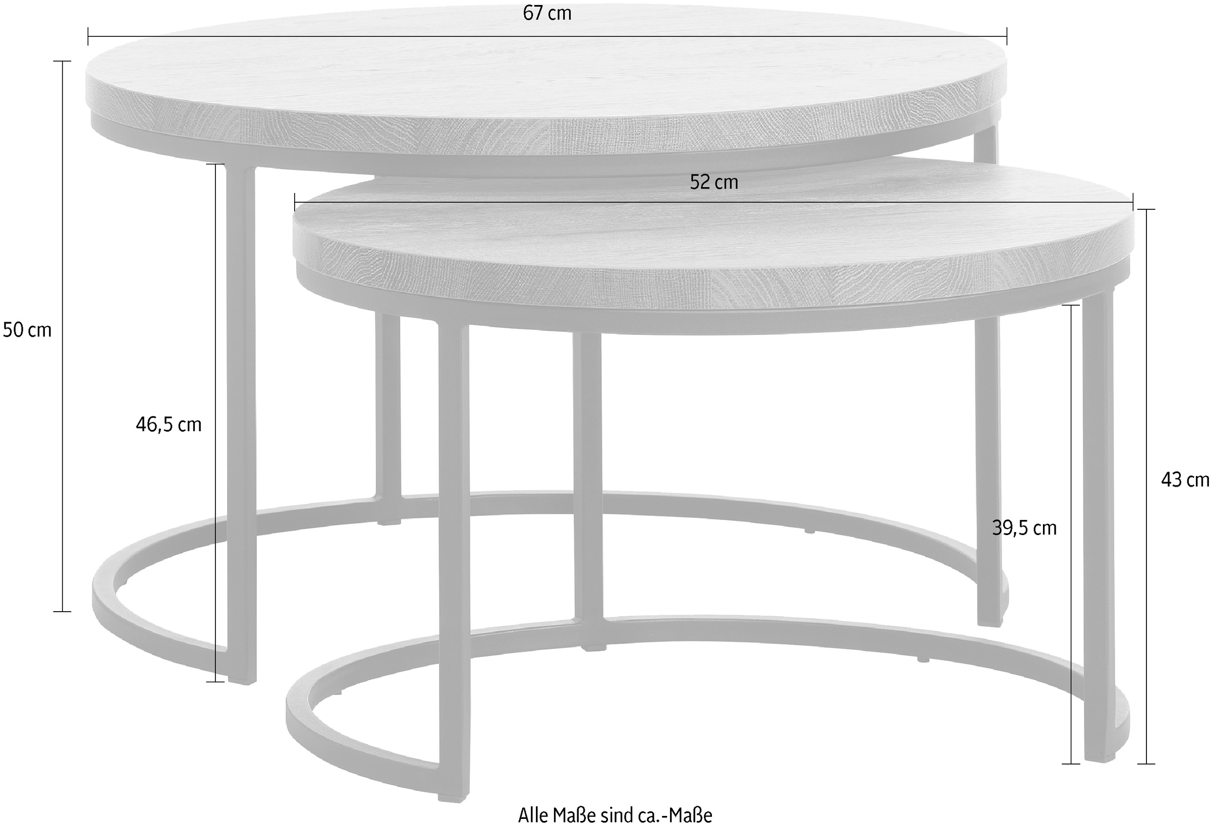 OMG Design Couchtisch »Rutger«, (Set, 1 St.), im 2er Set, variabel stellbar