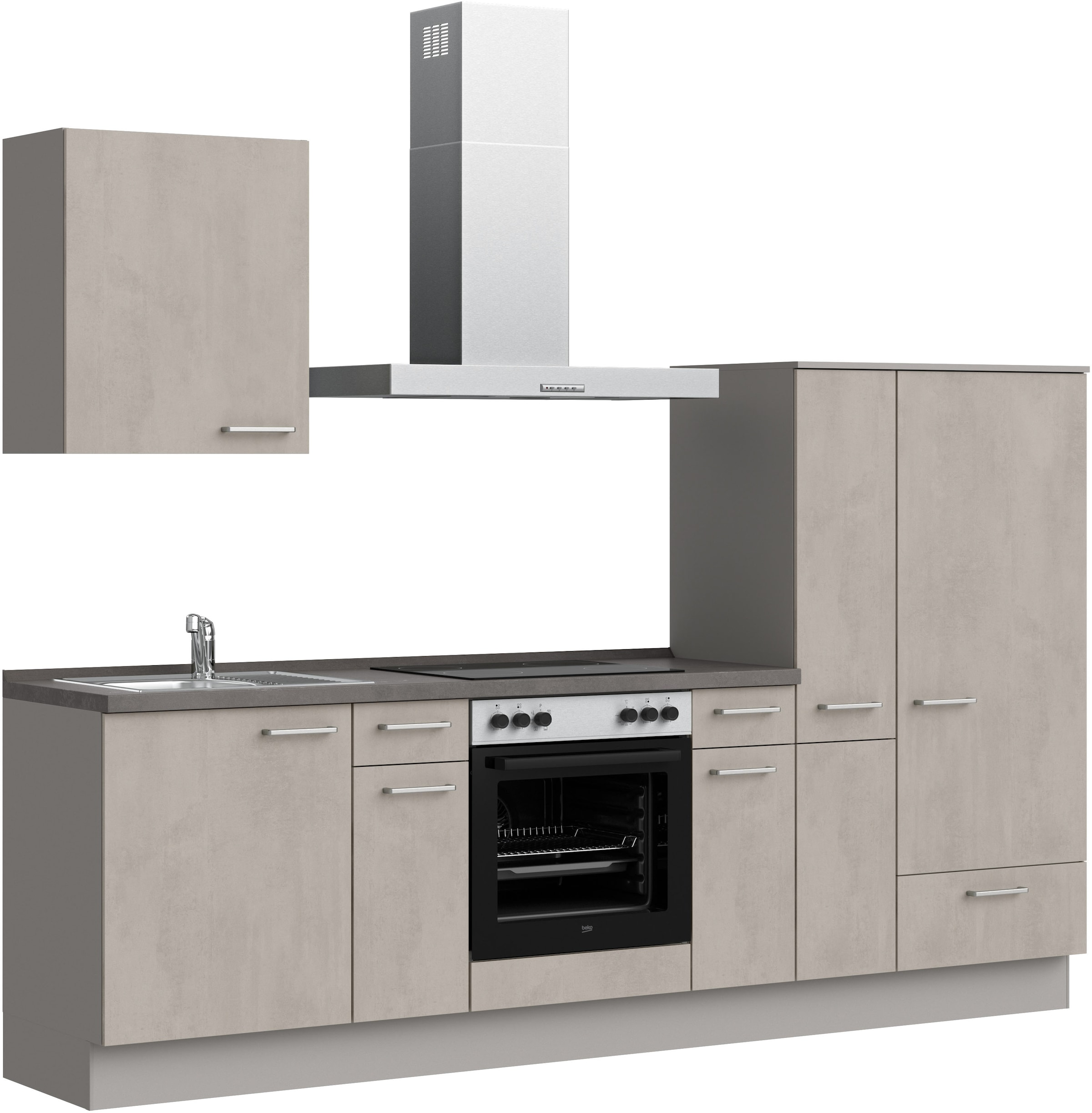 nobilia® Küchenzeile »"Riva I"«, vormontiert, Ausrichtung wählbar, Breite 270 cm, wahlw. mit E-Geräten