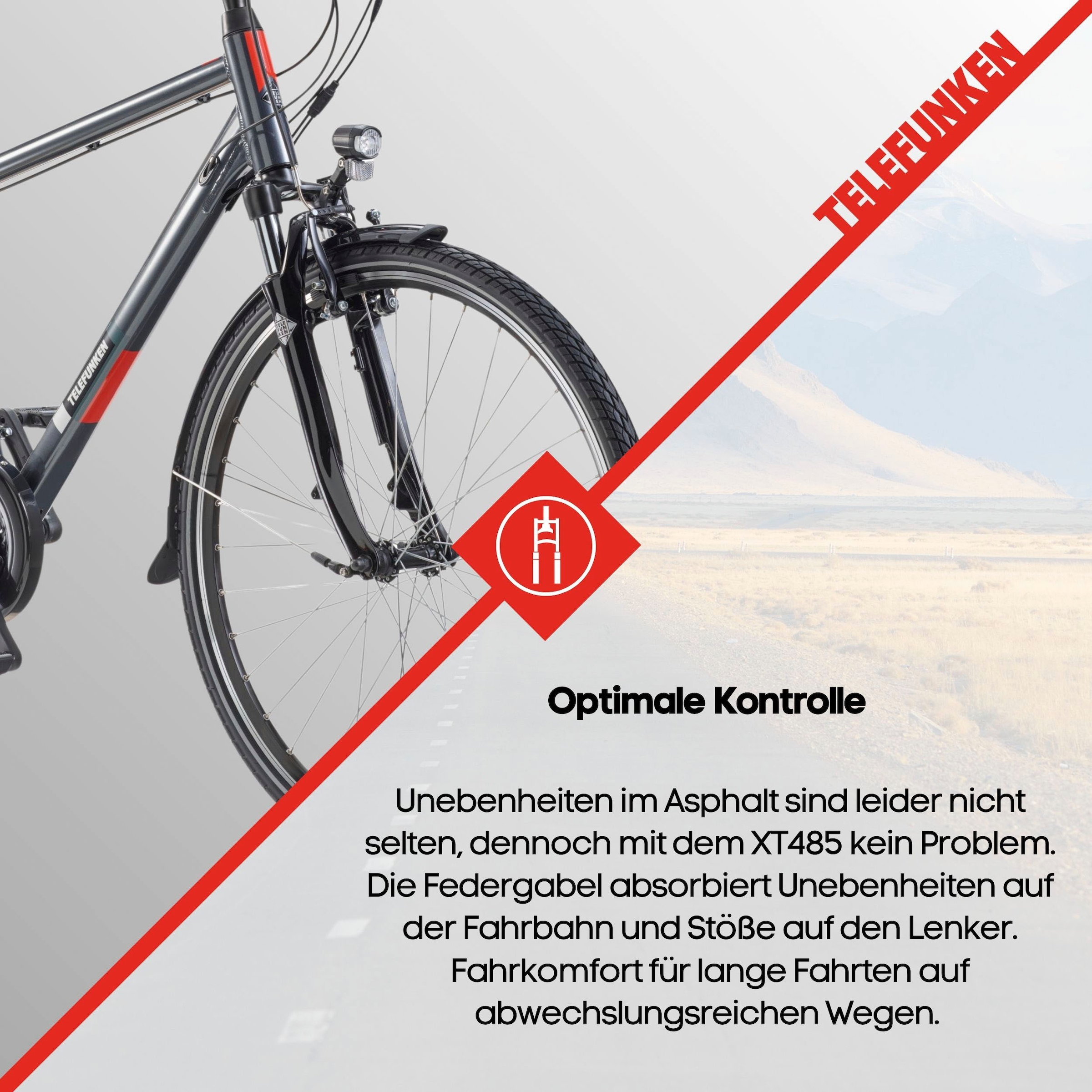 Telefunken E-Bike »E-Trekking Expedition XT485 Herren«, 21 Gang, Shimano, Acera, Heckmotor 250 W, Pedelec, Elektrofahrrad, Trekkingrad, Herren, innerhalb StVZO, 28 Zoll