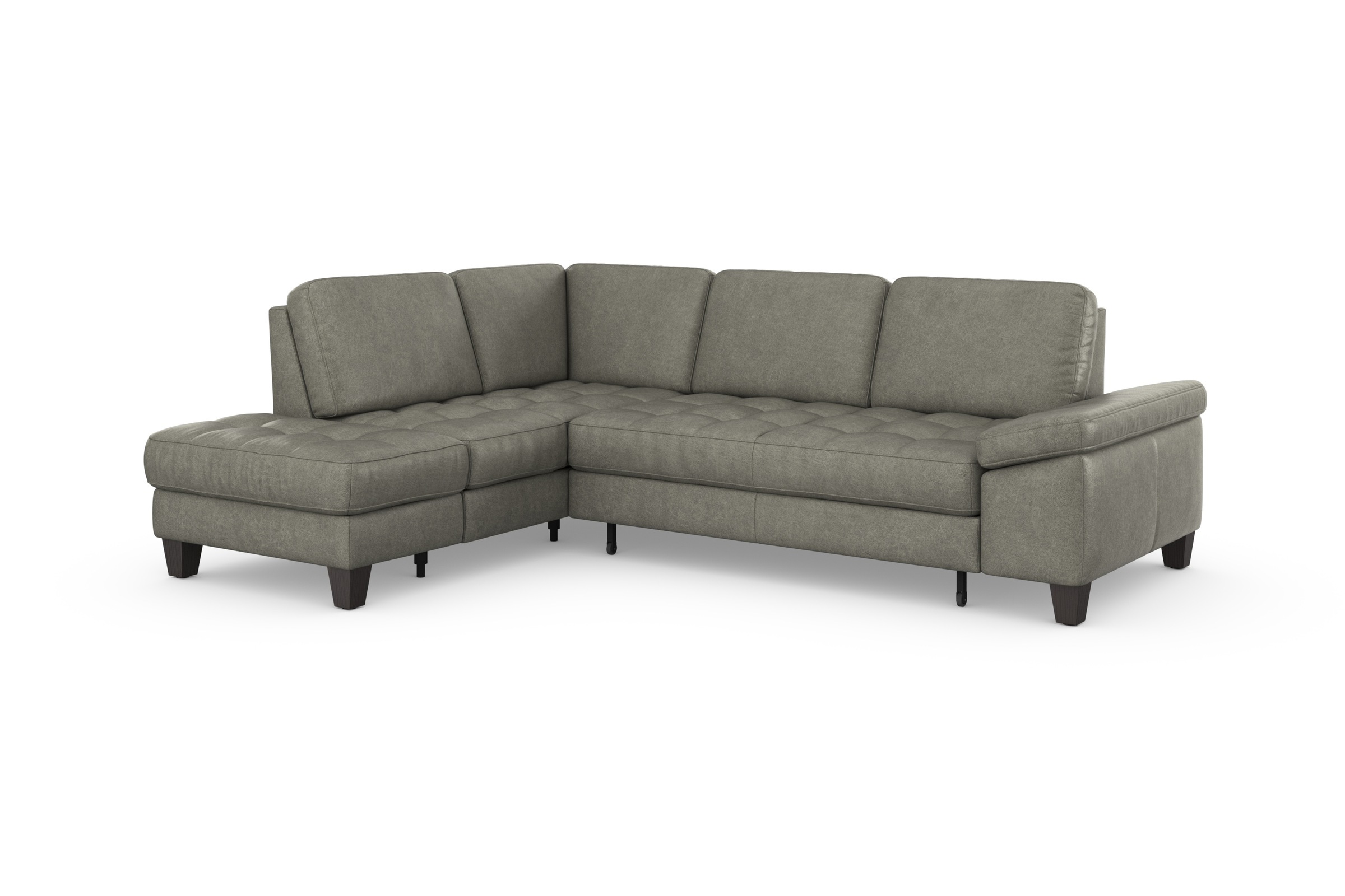 Ecksofa SIT & MORE "Westham L-Form", grau, B:261cm H:88cm T:179cm, 100% Polyester, Sofas, Ecksofa, mit Ottomane, mit oder ohne Bettfunktion, Bettkasten, Verstellung 6