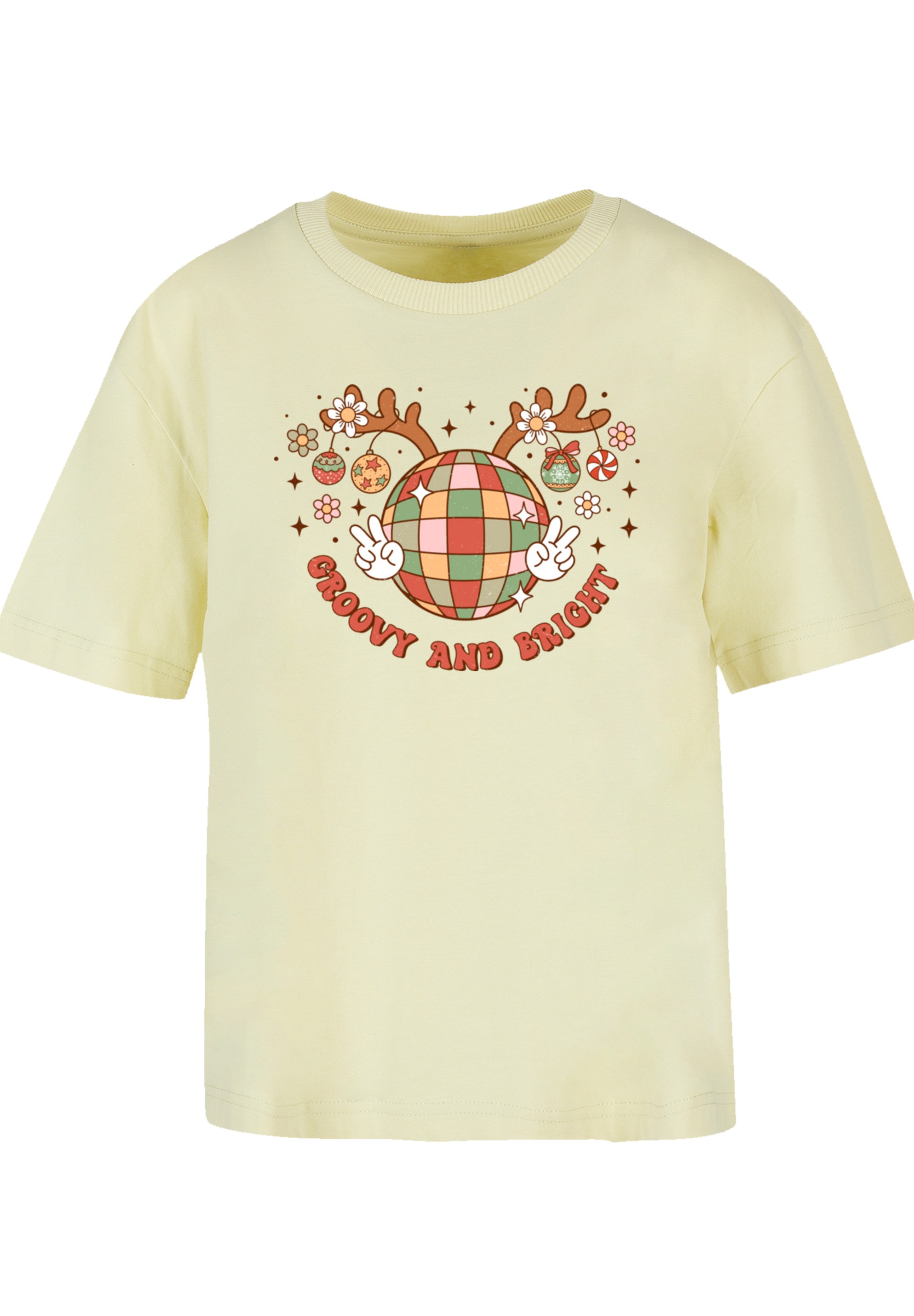 F4NT4STIC T-Shirt »Groovy Weihnachten Disco Deer«, Premium Qualität, Weihnachts-Kollection