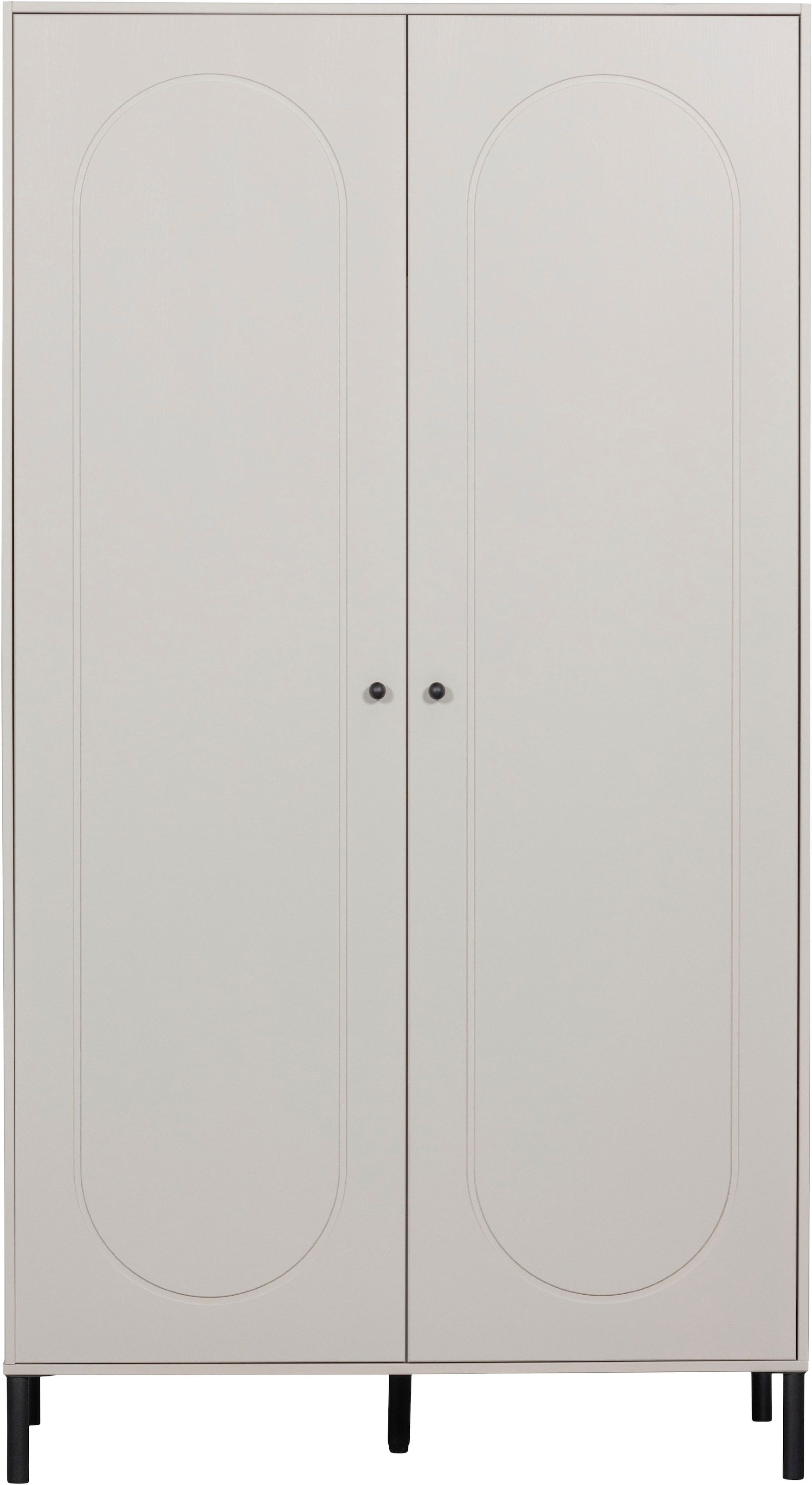 WOOOD Garderobenschrank »Xina mit geschliffener Oberfläche und HDF-Rückwand (2-türig)« FSC® Massivkiefer, 15 cm Standfuß, Hänge- und Legbereich
