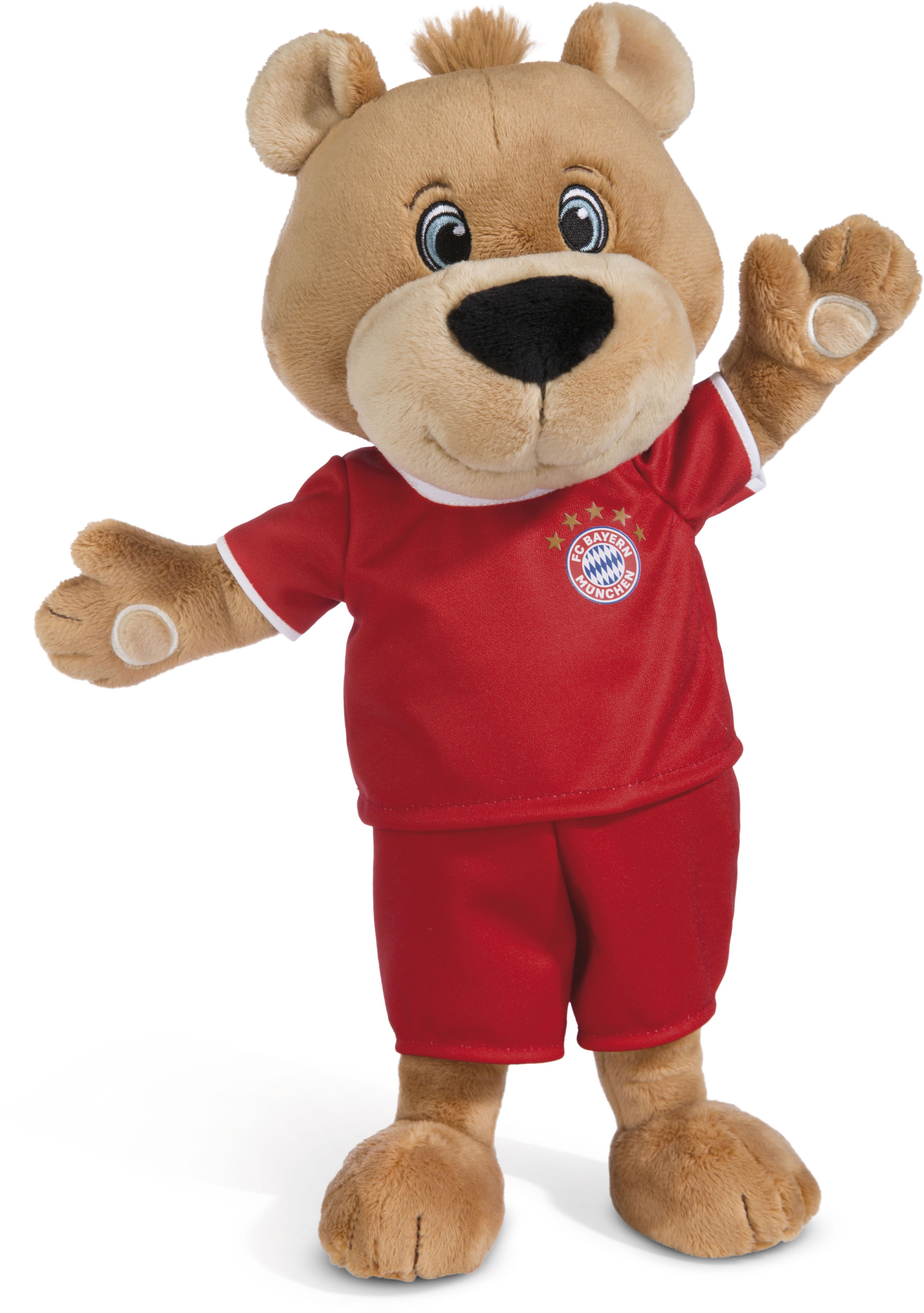 NICI Kinder Kuscheltier "FC BAYERN MÜNCHEN Bär Berni mit Trikot, 80 cm", braun, H:80cm, Plüschfiguren, enthält recyceltes Material