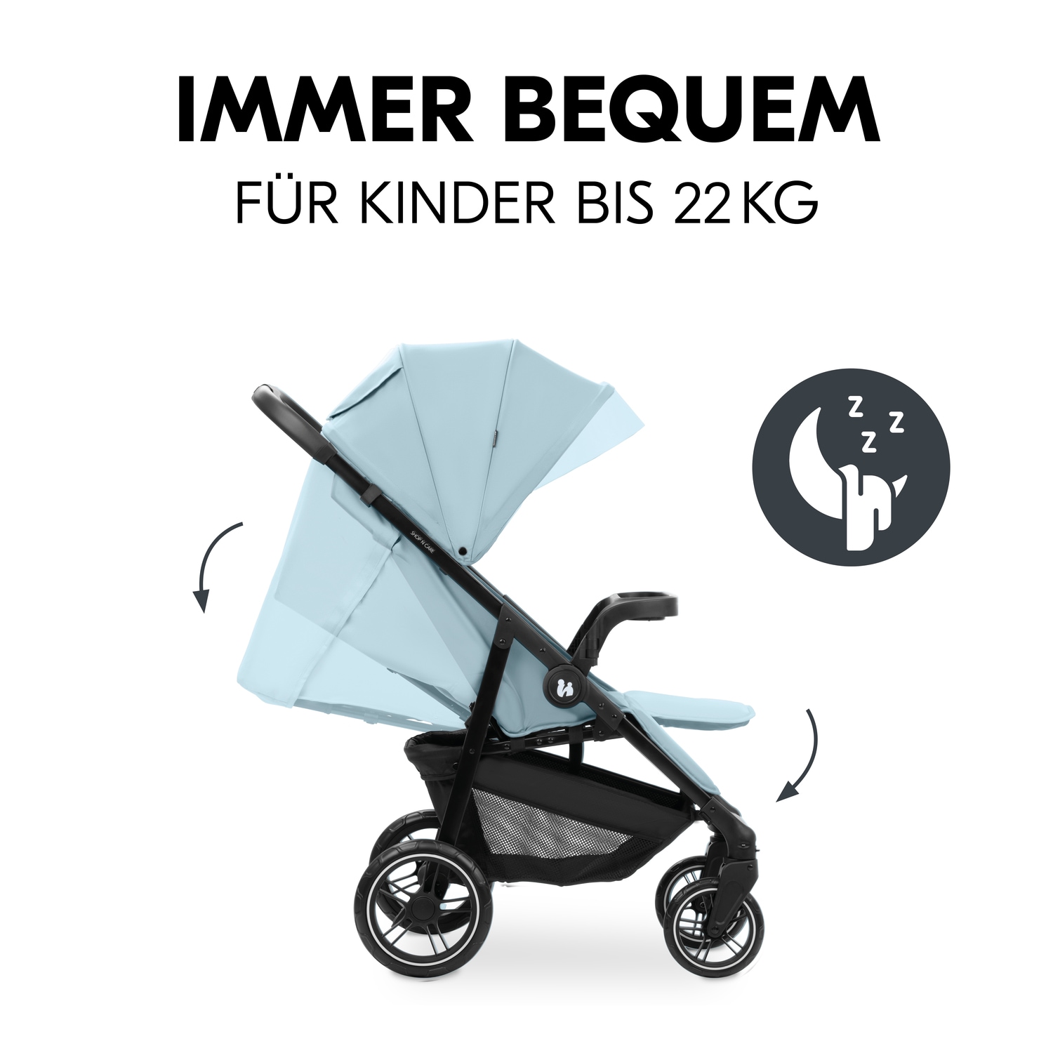 Hauck Kinder-Buggy »Shop N Care, Dusty Blue«, 22 kg, bis 22 kg belastbar; kompatibel mit Babyschale