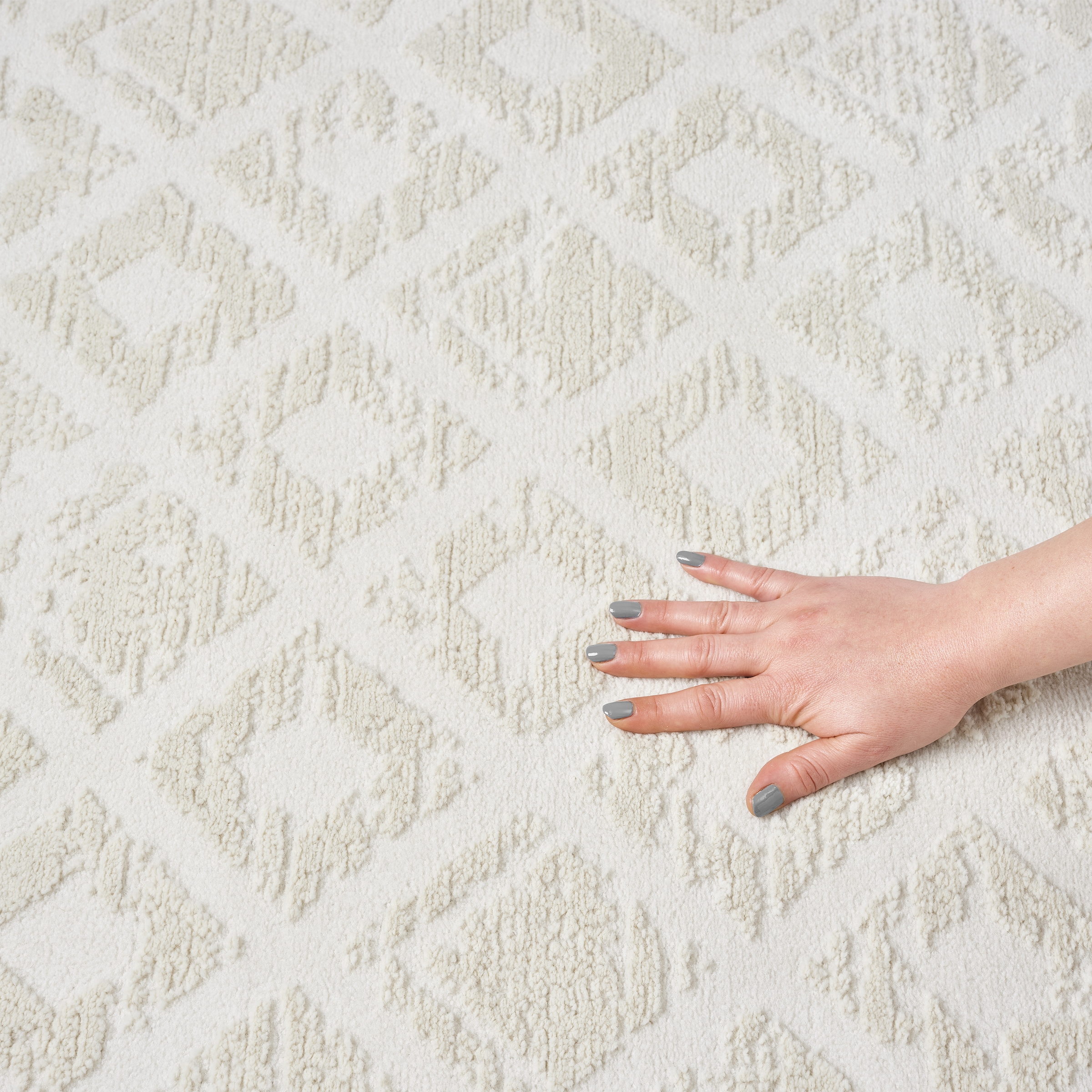 my home Teppich »Ribeyret« rechteckig 11 mm Höhe mit Fransen, Hoch-Tief-Struktur, Woll-Look, Boho-Style, Wohnzimmer