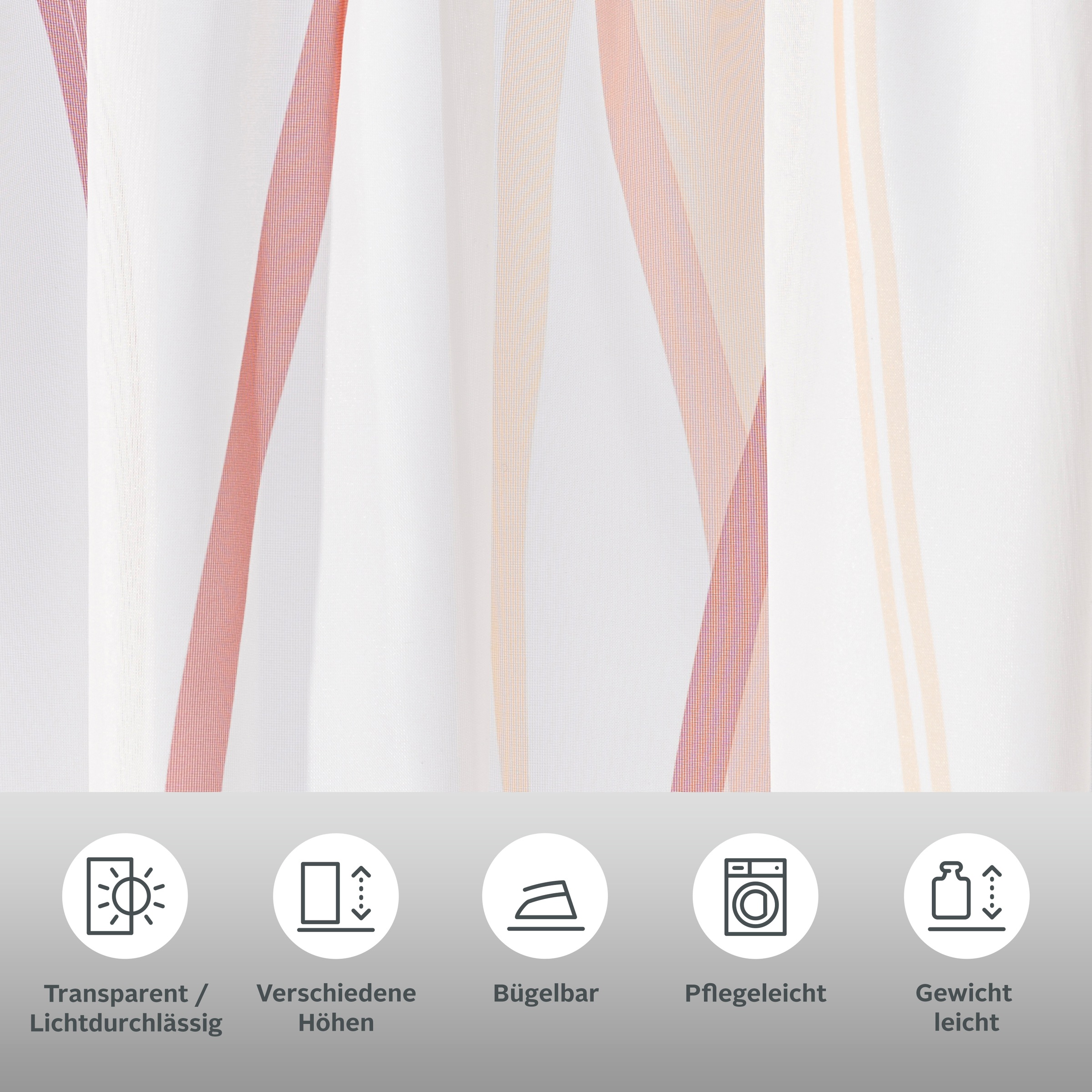 Thumbnail - OTTO home Gardine "Dimona" Ösen 2 Stk. tlg. 2-er Set, transparent, Voile, Polyester, Wellen