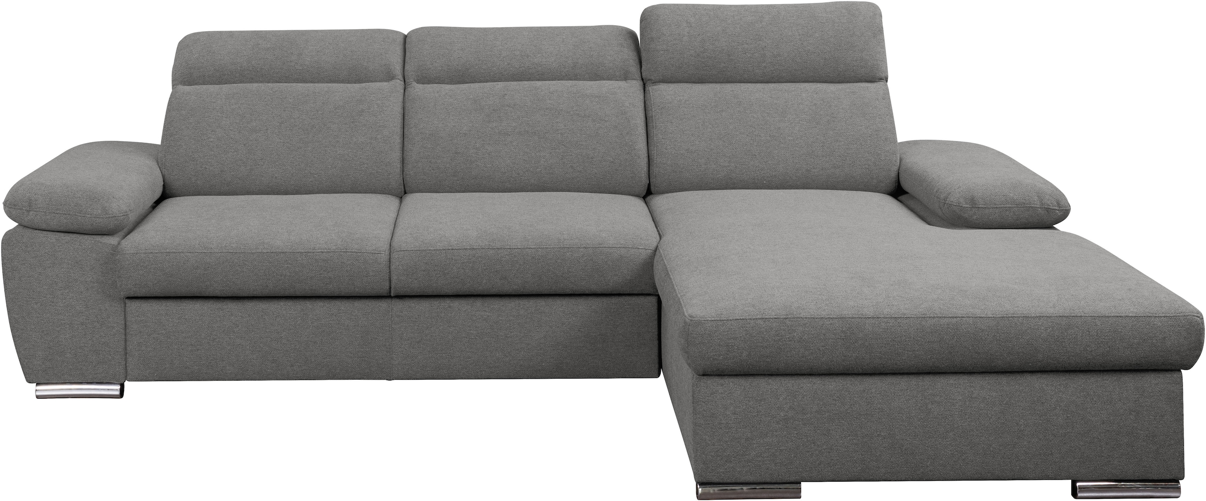 WERK2 Ecksofa »Palma mit Bett & Bettkasten, Kopfteilverstellung, bequem, zeitlos« Strukturstoff, L-Form, XXL, Schlaffunktion, Bettkasten