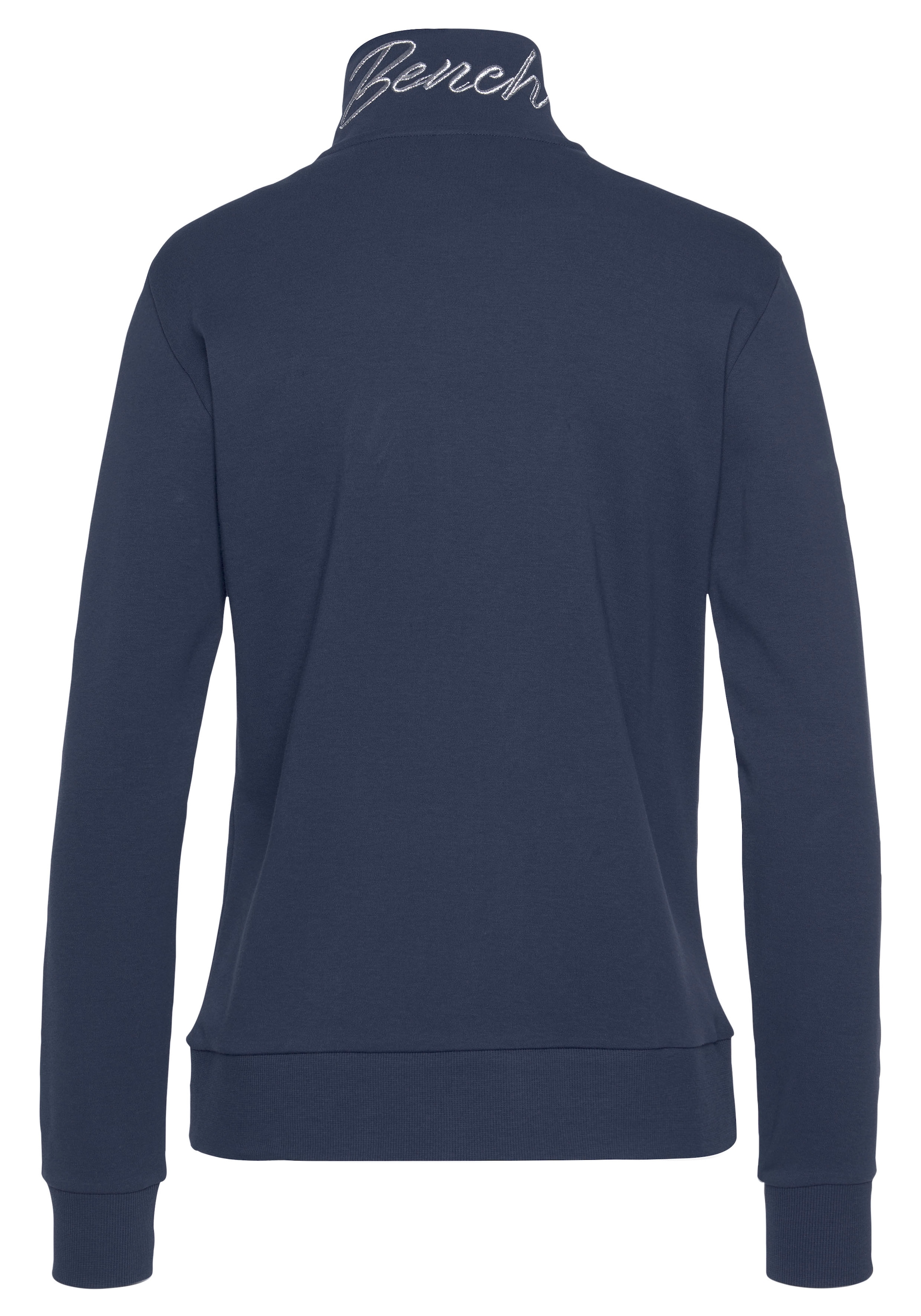 Bench. Loungewear Sweatjacke, mit Logostickerei am Stehkragen, Loungewear, Loungeanzug