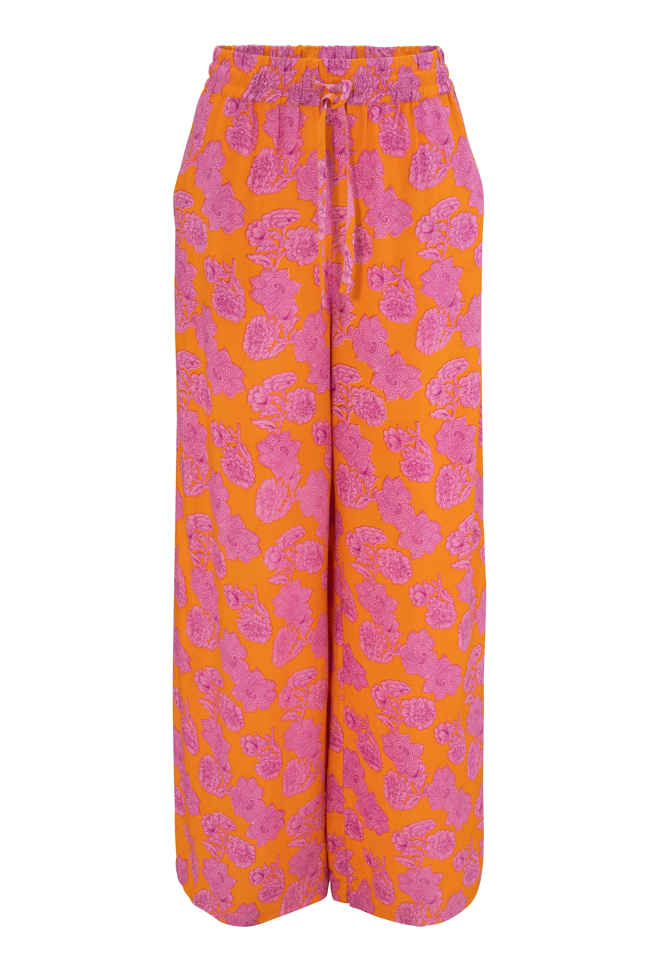 Aniston CASUAL Schlupfhose, mit trendfarbenem Blumendruck- jedes Teil ein Unikat
