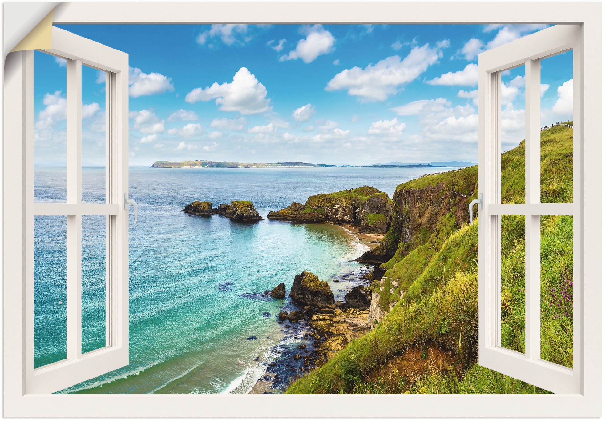 Artland Wandbild »Küstenweg in St.), Bilder, (1 als Poster Größen Wandaufkleber Meer Fenster«, kaufen in versch. BAUR oder | durchs Nordirland Leinwandbild