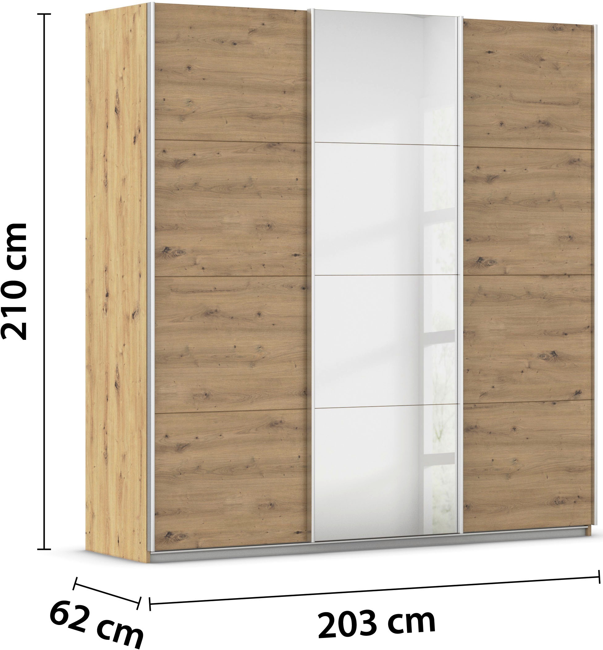 rauch Schwebetürenschrank »Kleiderschrank Schrank Garderobe Wäscheschrank TOMA«, inkl. Regaleinsatz sowie zusätzlichen Einlegeböden MADE IN GERMANY