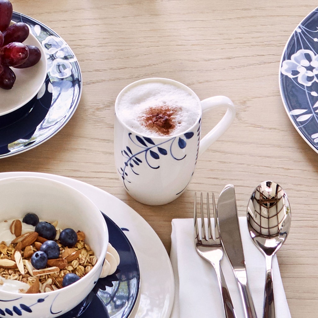 Villeroy & Boch Becher »Becher mit Henkel Vieux Luxembourg Brindille 370 ml 6er Set weiß-blau«