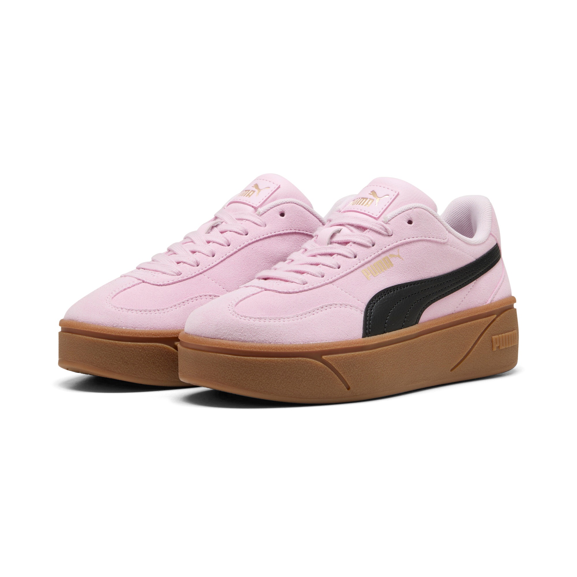 Sneaker PUMA "CLUB II ERA PLATFORM SD WNS", Damen, Gr. 39, pearl pink, puma schwarz, Leder, unifarben, Schuhe Sneaker, Obermaterial aus Leder, Innenmaterial aus Textil