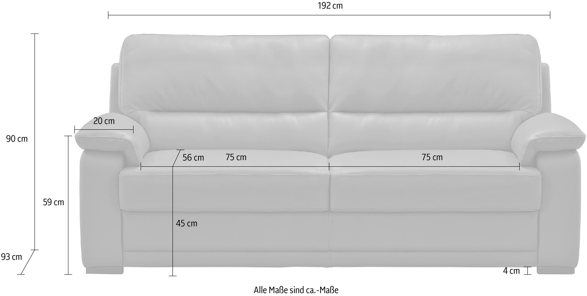 Egoitaliano 2,5-Sitzer »Doris, modernes Designersofa, Ledersofa mit erstklassiger Sitzqualität«, edle Detailverarbeitung, perfekte Polsterung, aus hochwertigem Leder