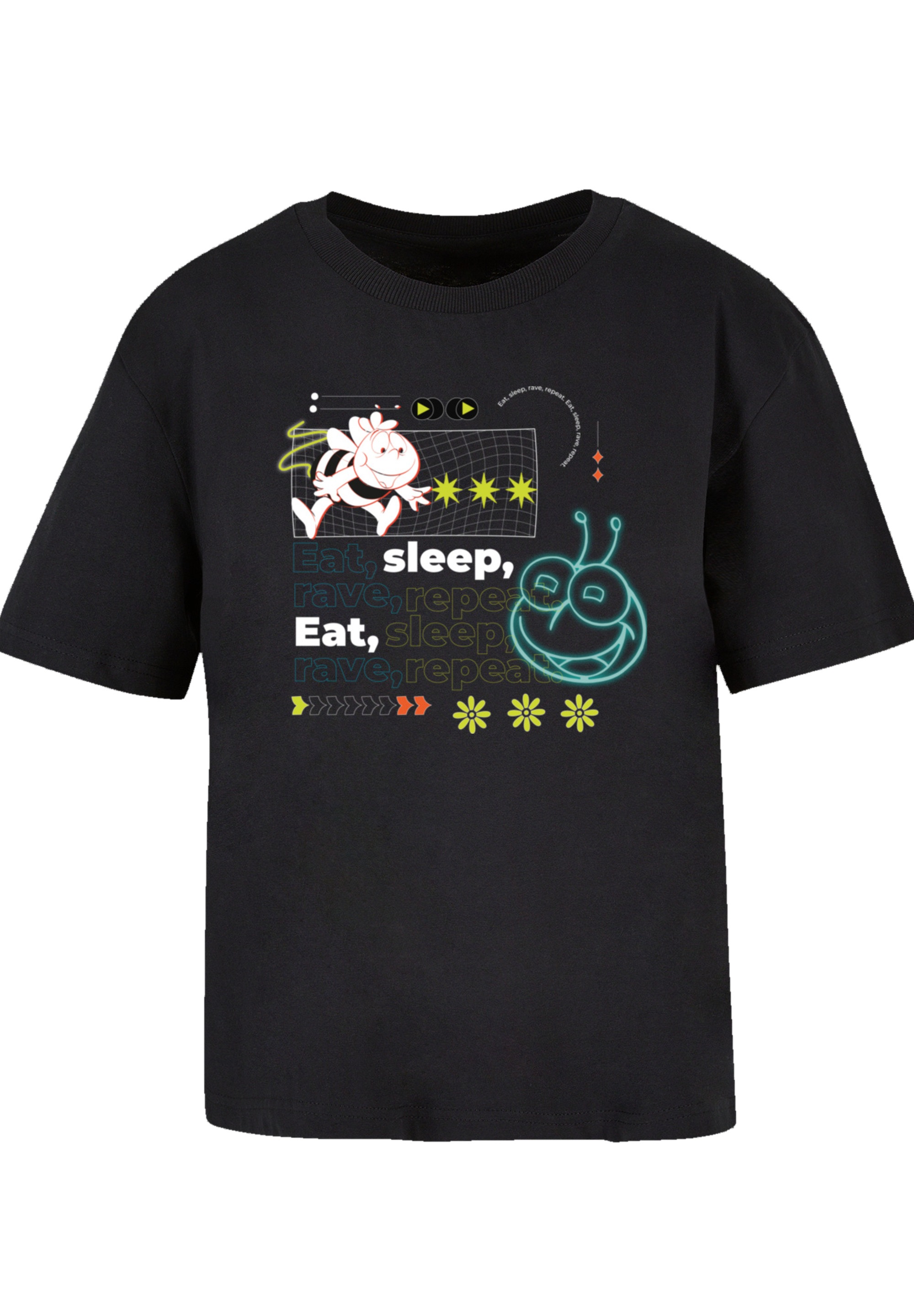 F4NT4STIC T-Shirt "Die Biene Maja Eat Sleep Rave Repeat", Retro, Heroes of günstig online kaufen