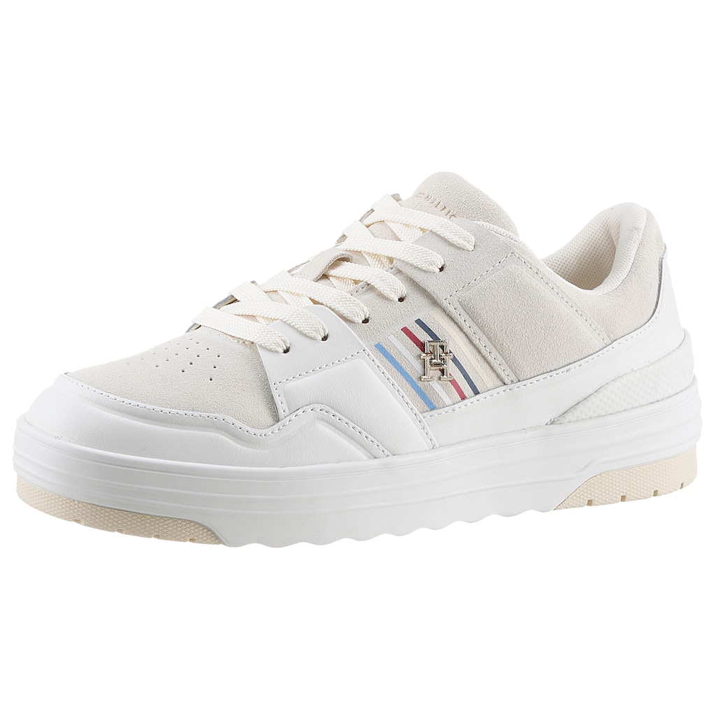 Tommy Hilfiger Plateausneaker »SUEDE STRIPES BASKET LO«