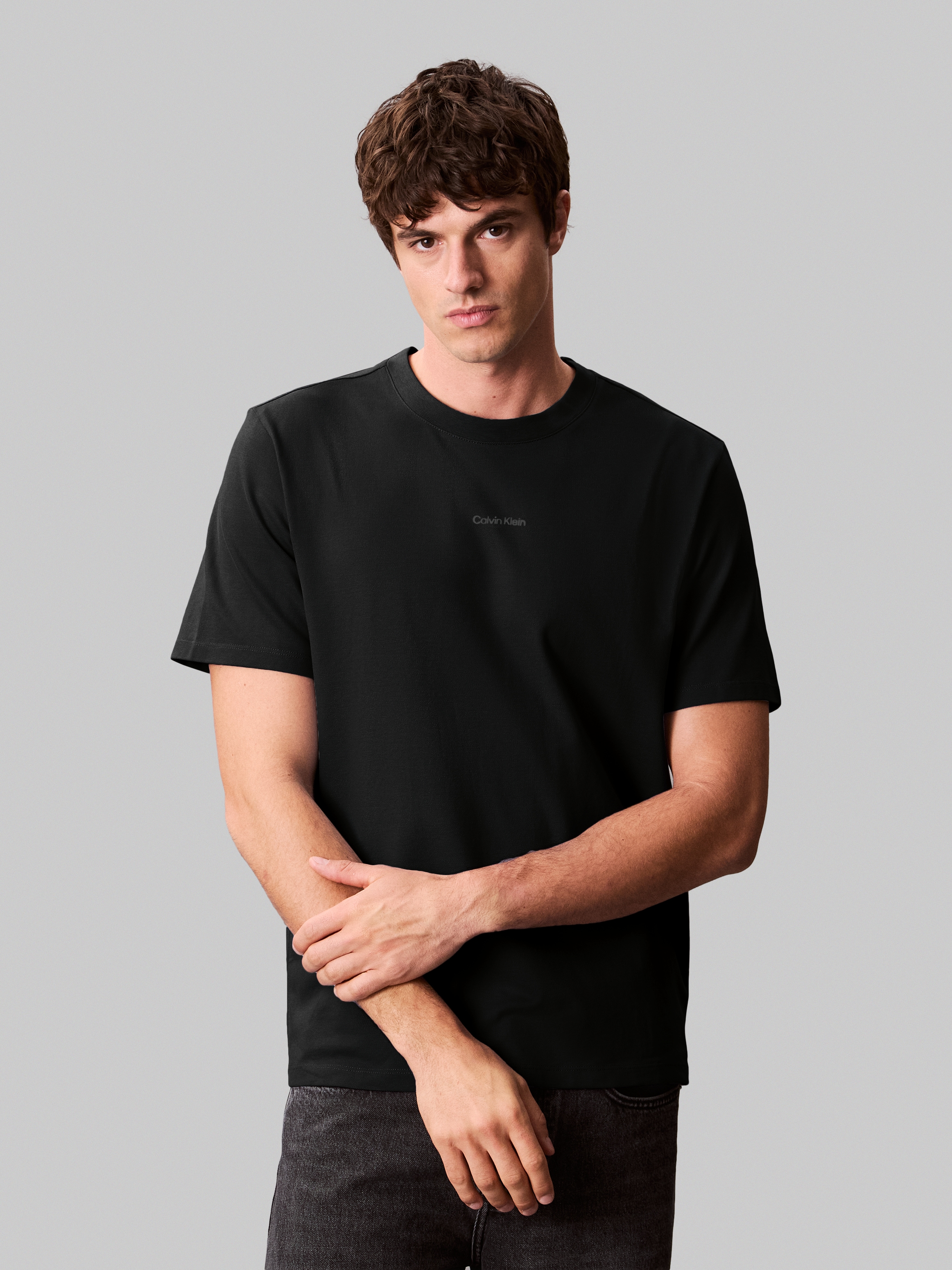 Calvin Klein T-Shirt "SS STRETCH PIQUE NANO EASY TEE", Mit Rundhalsausschni günstig online kaufen
