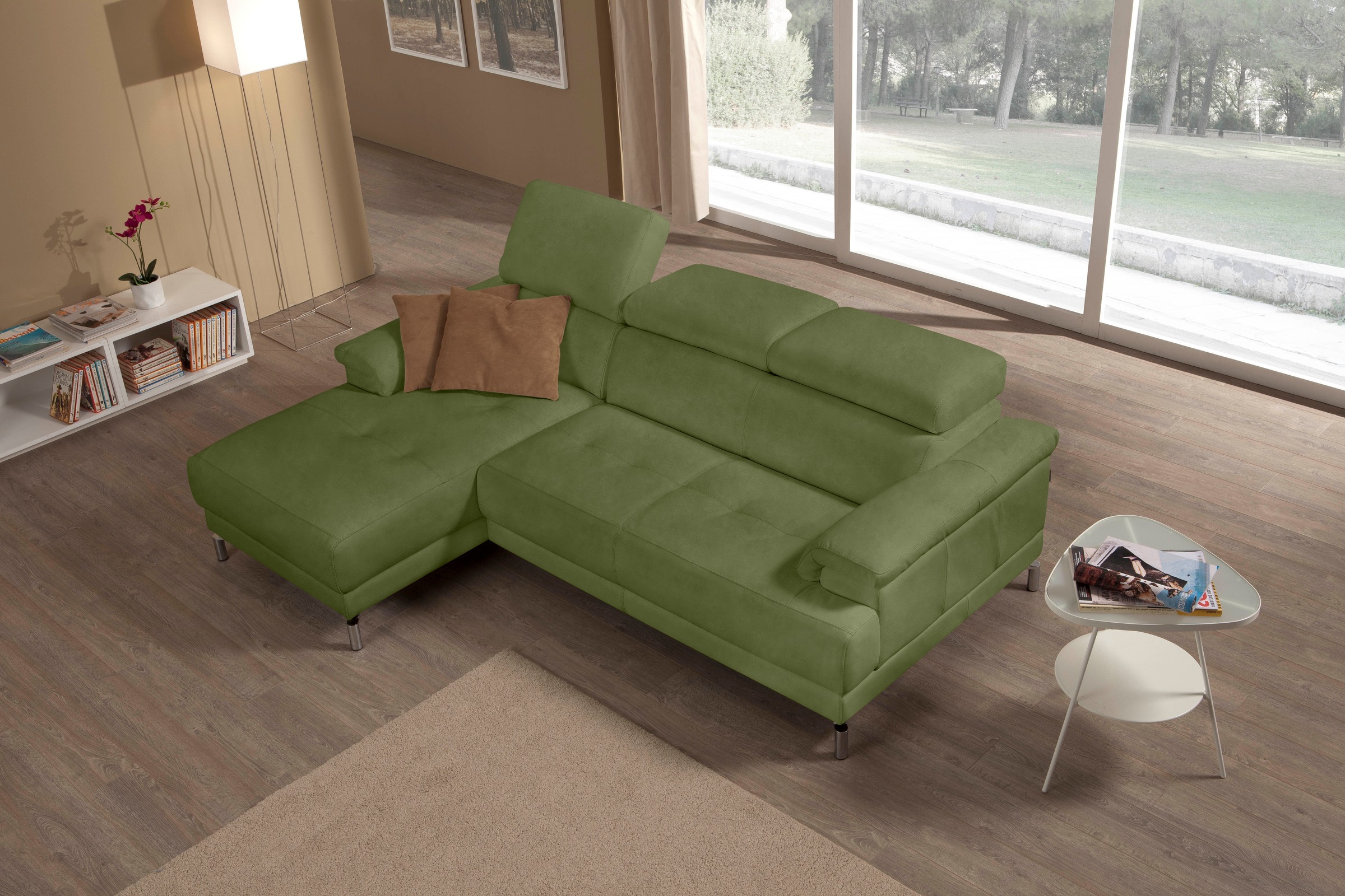 Egoitaliano Ecksofa »Soul, Design und Sitzkomfort auf hohem Niveau, tolle Details, L-Form«, mit Recamiere, inkl. Kopfteilverstellung