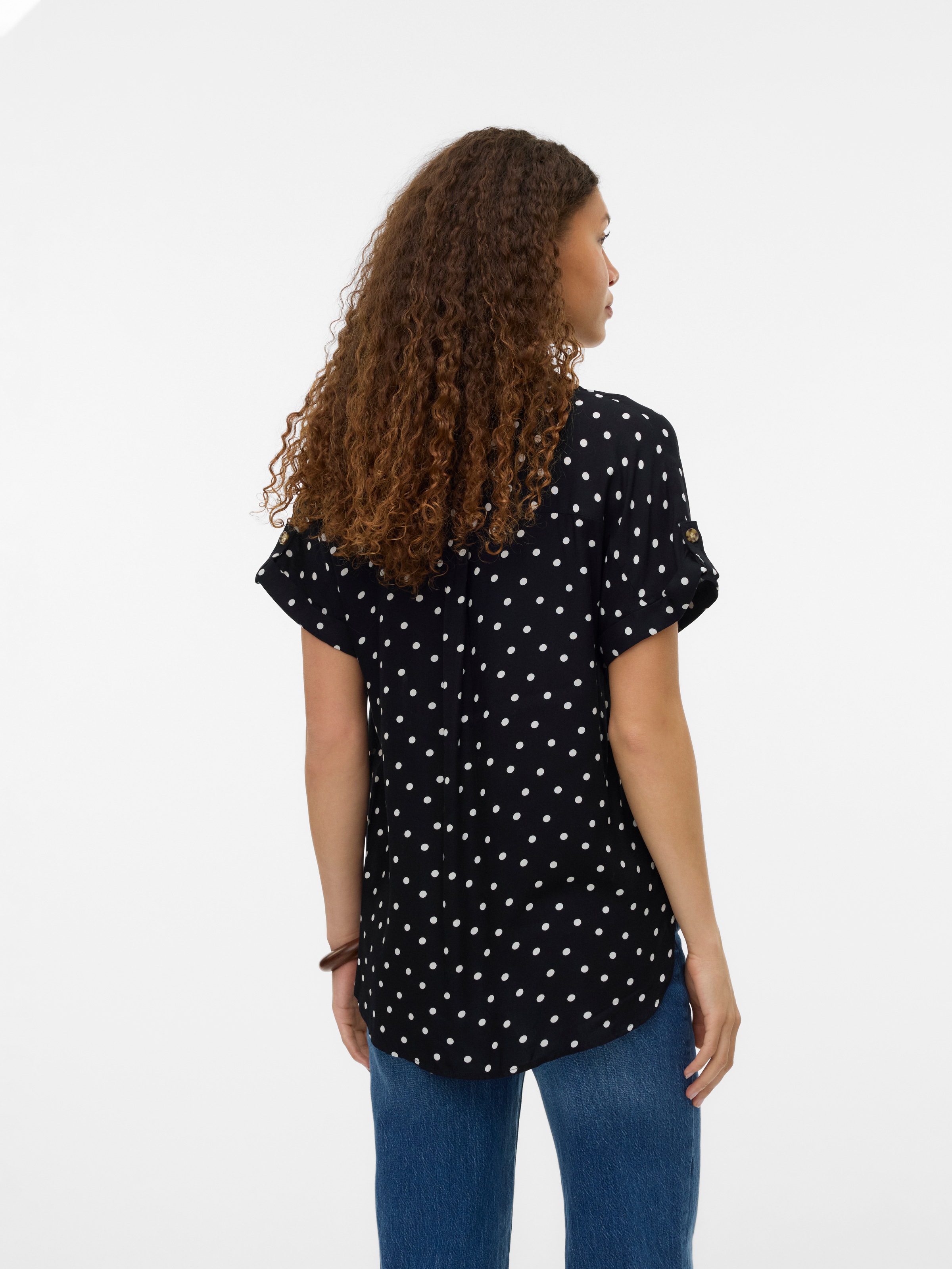 Vero Moda Kurzarmbluse "VMBUMPY SS SHIRT AOP WVN GA NOOS" Viskose, regular günstig online kaufen