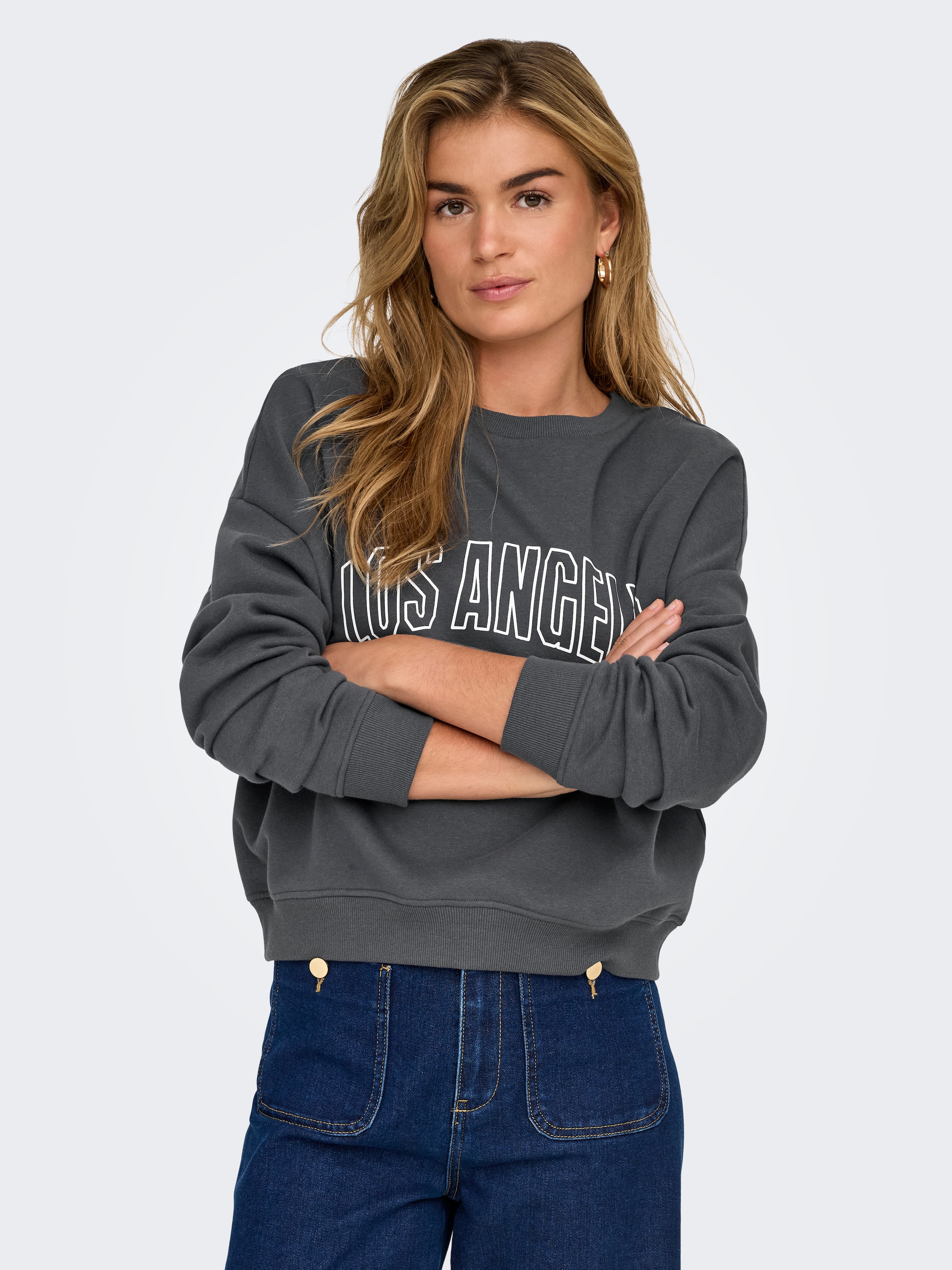 ONLY Sweatshirt »ONLSWEAT L/S CREW OVERSIZE STATE SWT«