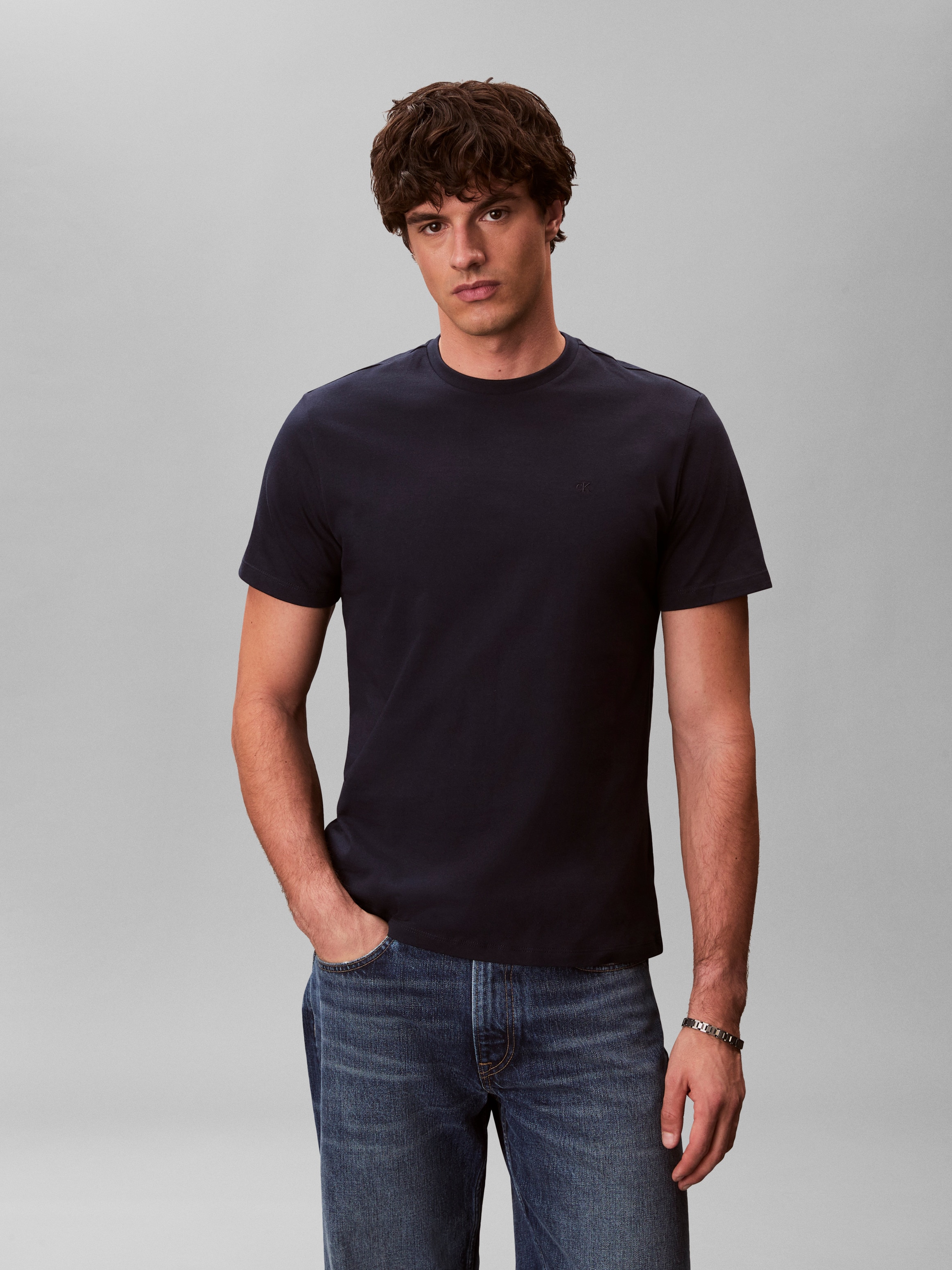 Calvin Klein Jeans T-Shirt »SS CLASSIC MONOGRAM TEE 2PK« 2 Stk. Mit Rundhalsausschnitt, regular fit