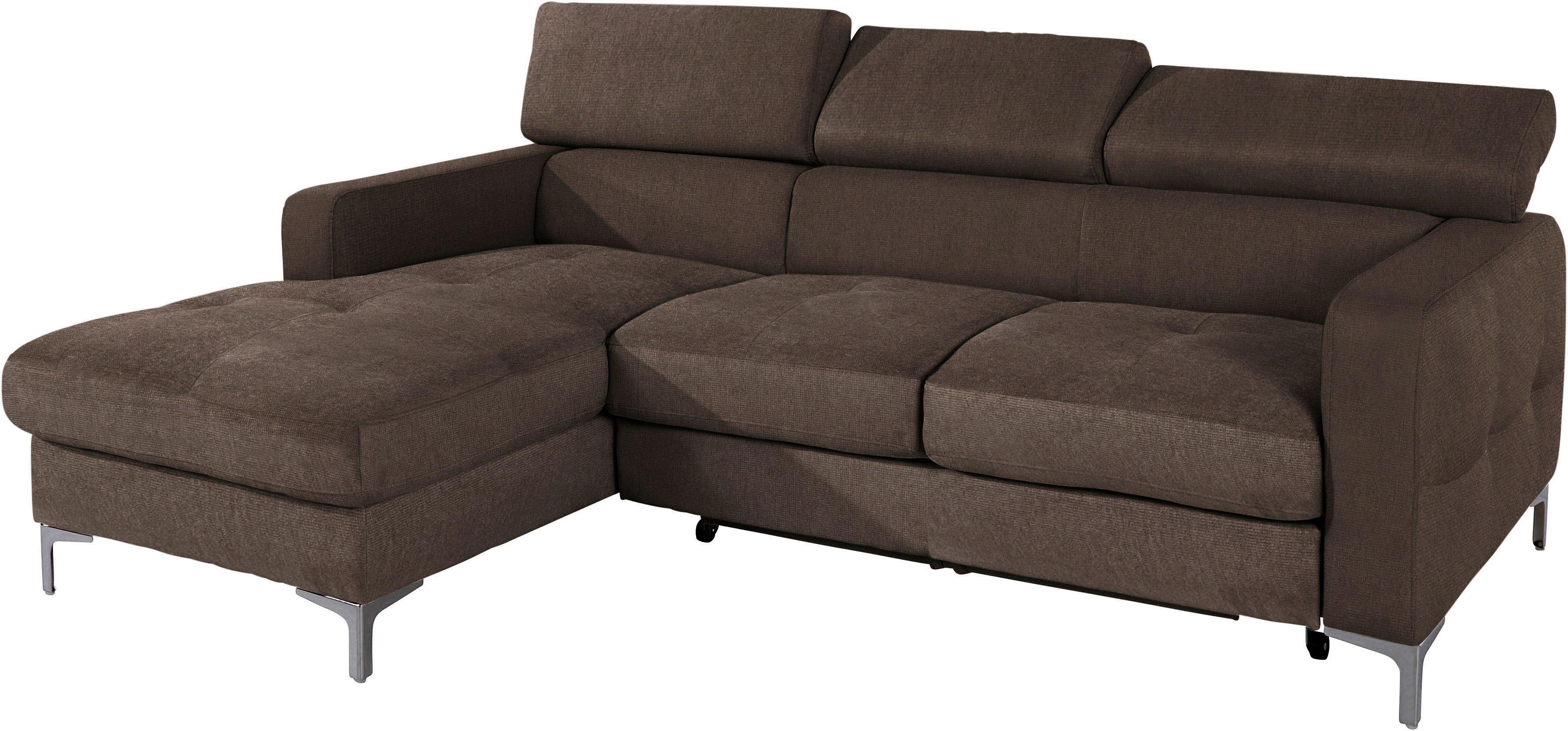 COTTA Ecksofa "Sammy L-Form" mit Kopfteilverstellung, wahlweise mit Schlaffunktion & Bettkasten