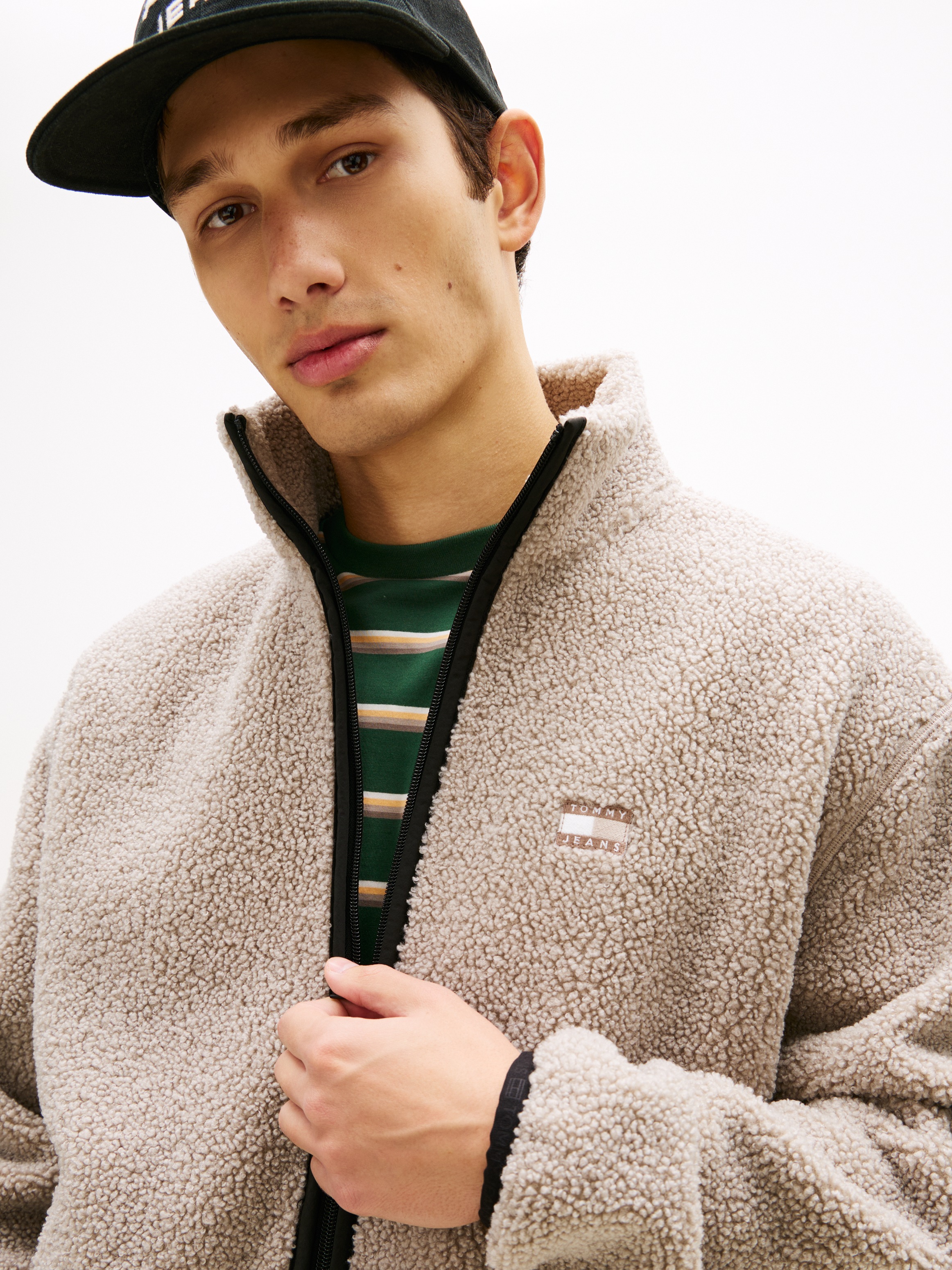 Tommy Jeans Fleecejacke "TJM BADGE TEDDY" Stehkragen, regular fit, Teddyfle günstig online kaufen