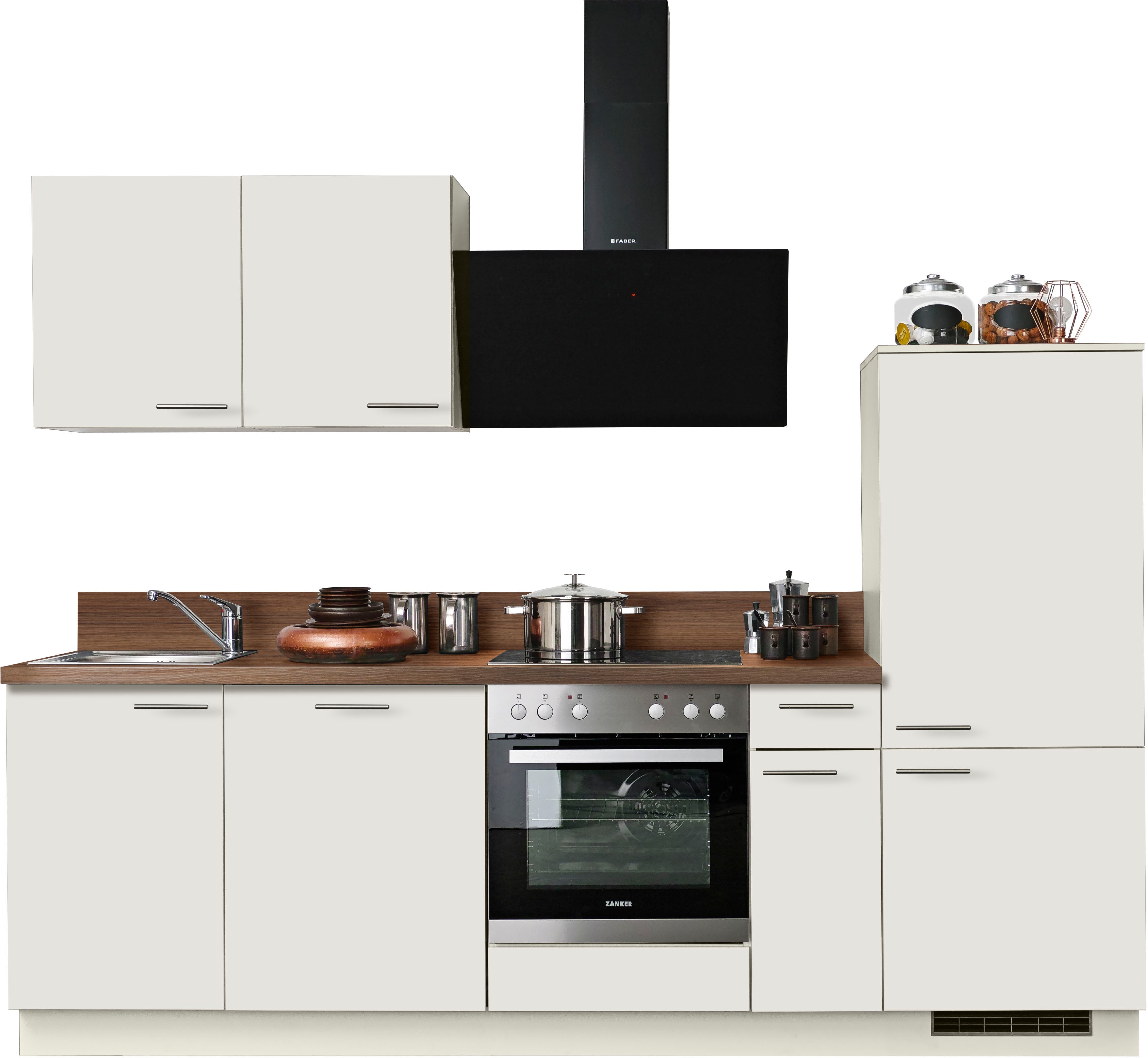 KOCHSTATION "KS-Scafa, mit höhenverstellbaren Füßen, vormontiert, mit" Soft-Close, wahl. mit E-Geräten inkl. Geschirrspüler, Breite 260 cm