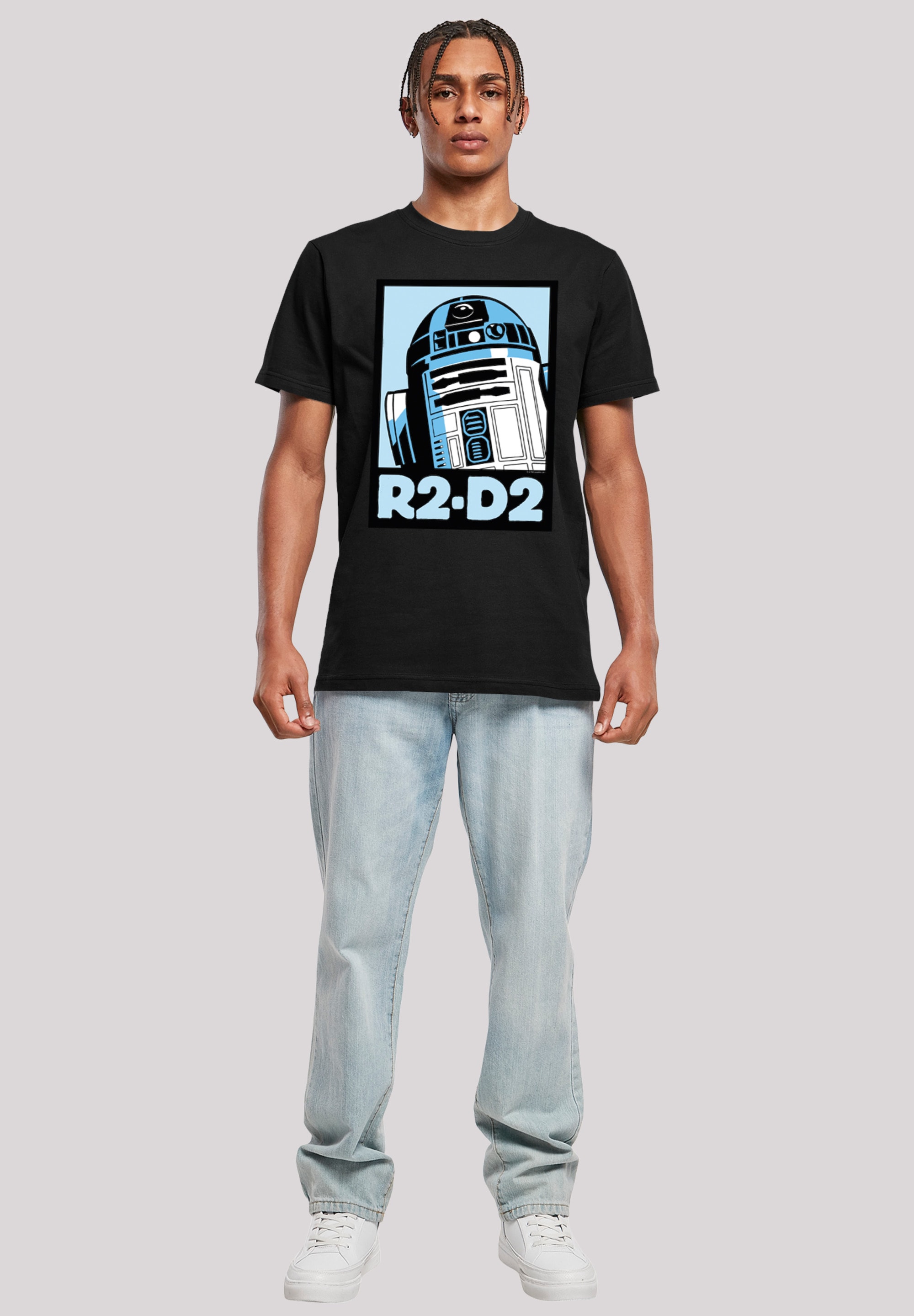 F4NT4STIC Kurzarmshirt »F4NT4STIC Herren Star Wars R2-D2 Poster with T-Shirt Round Neck«, (1 tlg.)